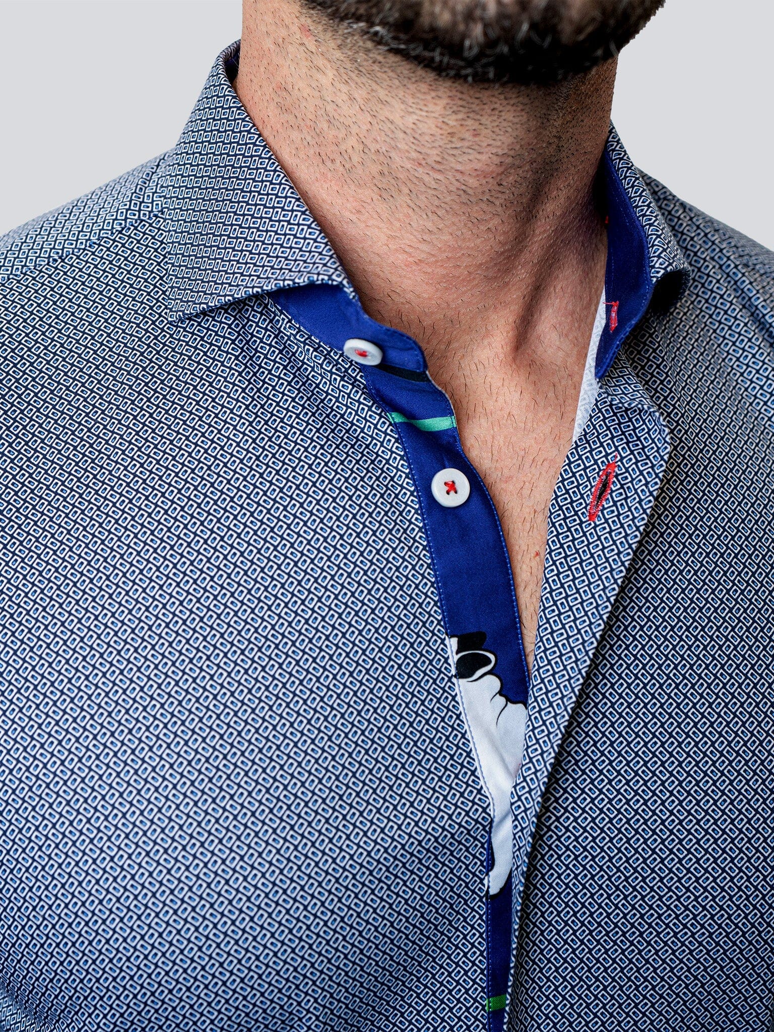 Eins Micro Cube Blue Shirt