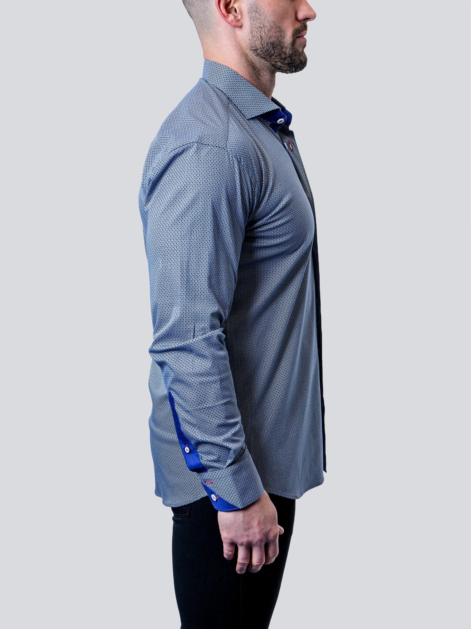 Eins Micro Cube Blue Shirt