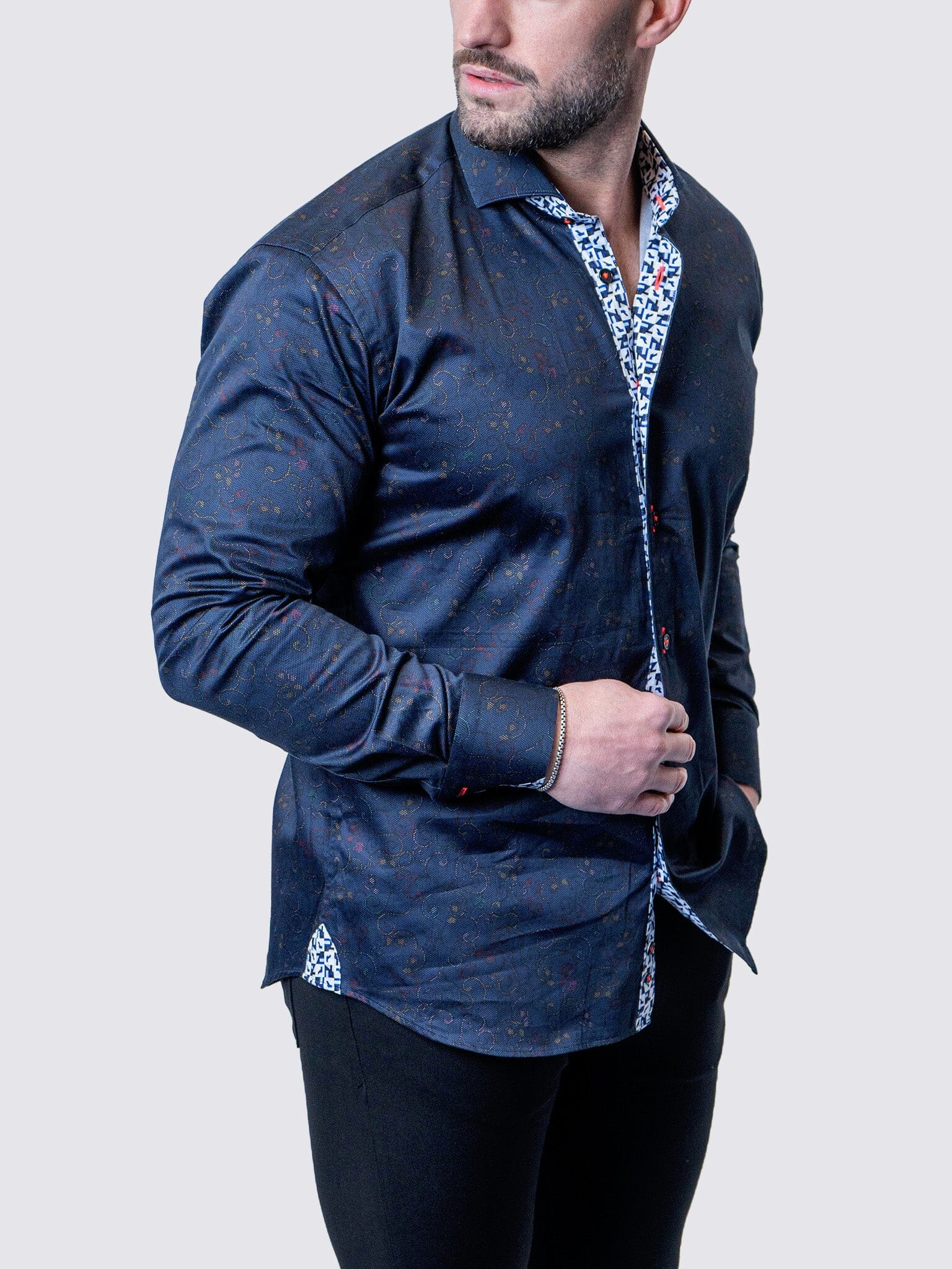Eins Paisley Swirls Navy Shirt