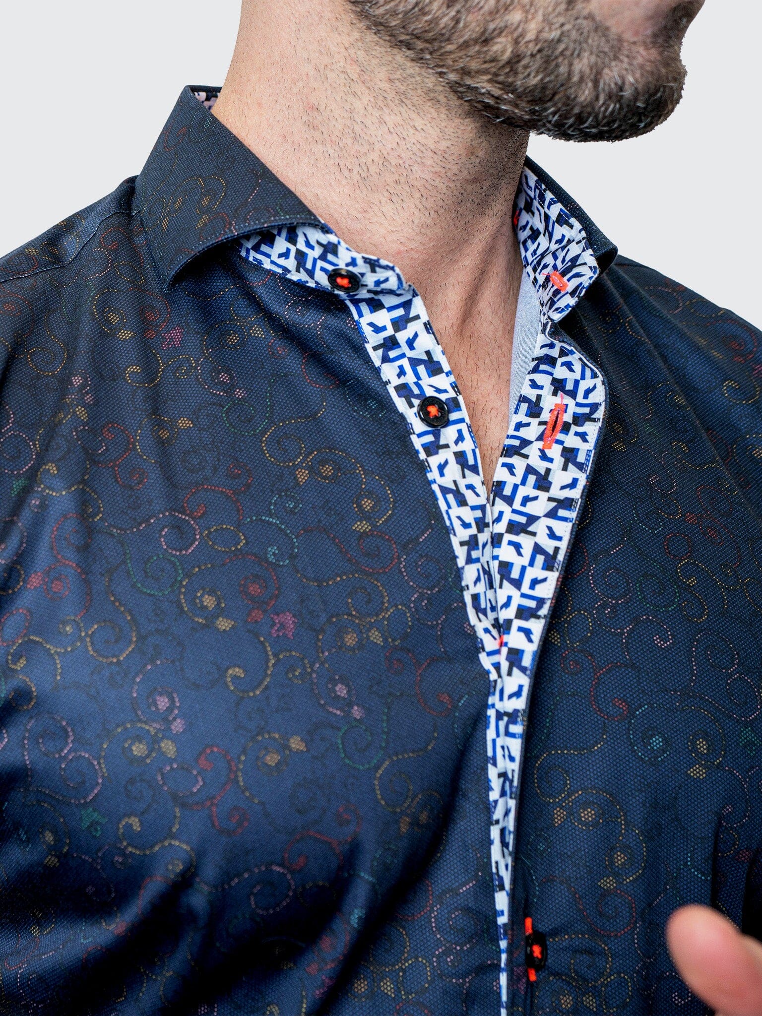 Eins Paisley Swirls Navy Shirt