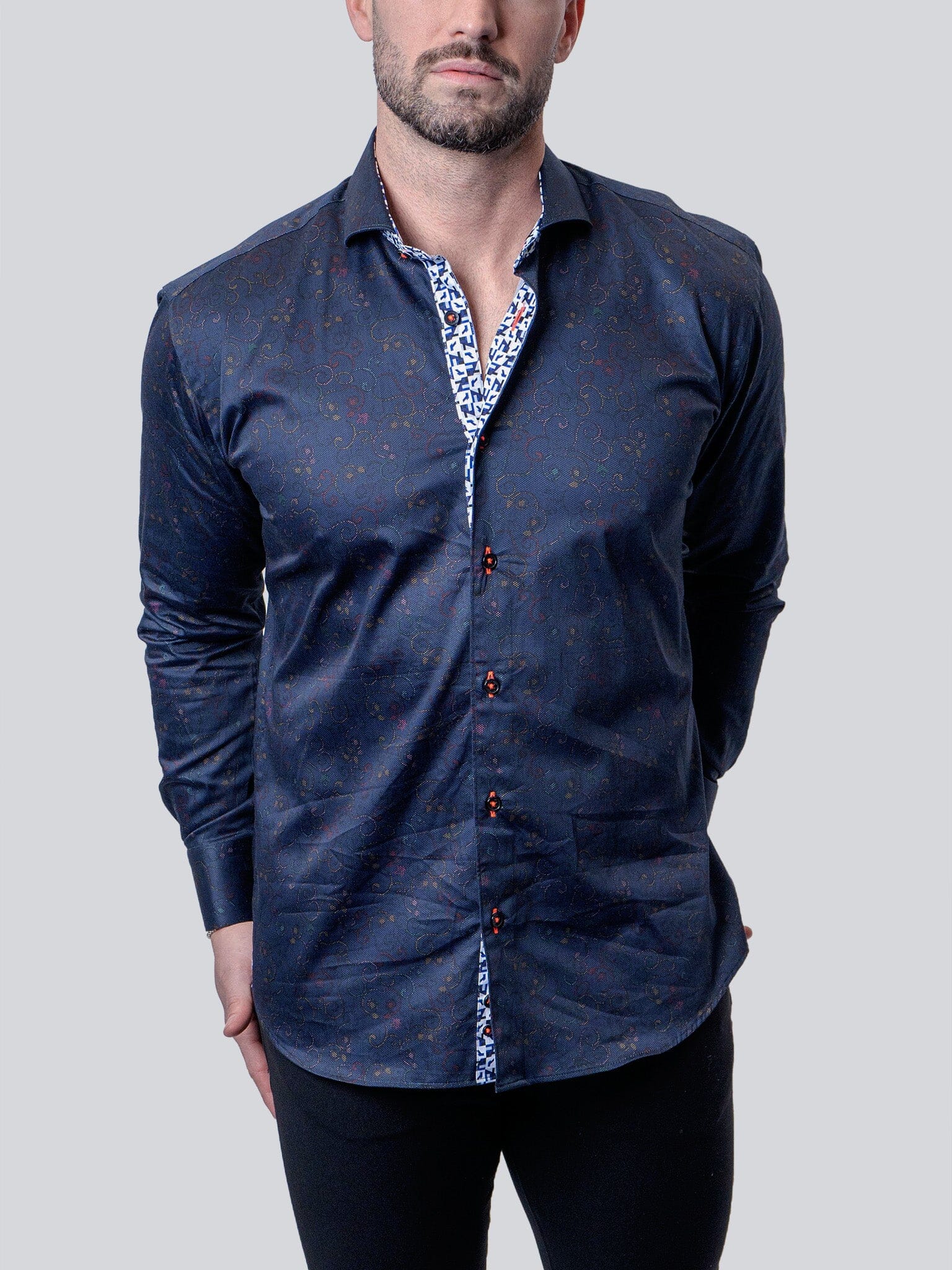 Eins Paisley Swirls Navy Shirt