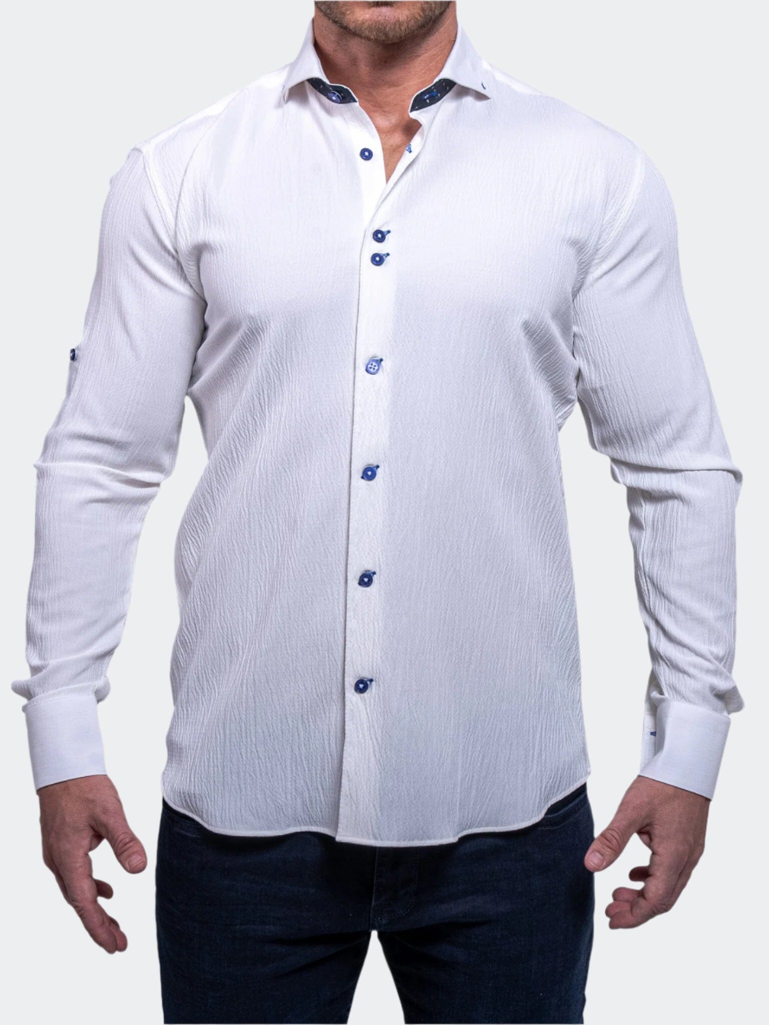 Eins Crinkle White Shirt