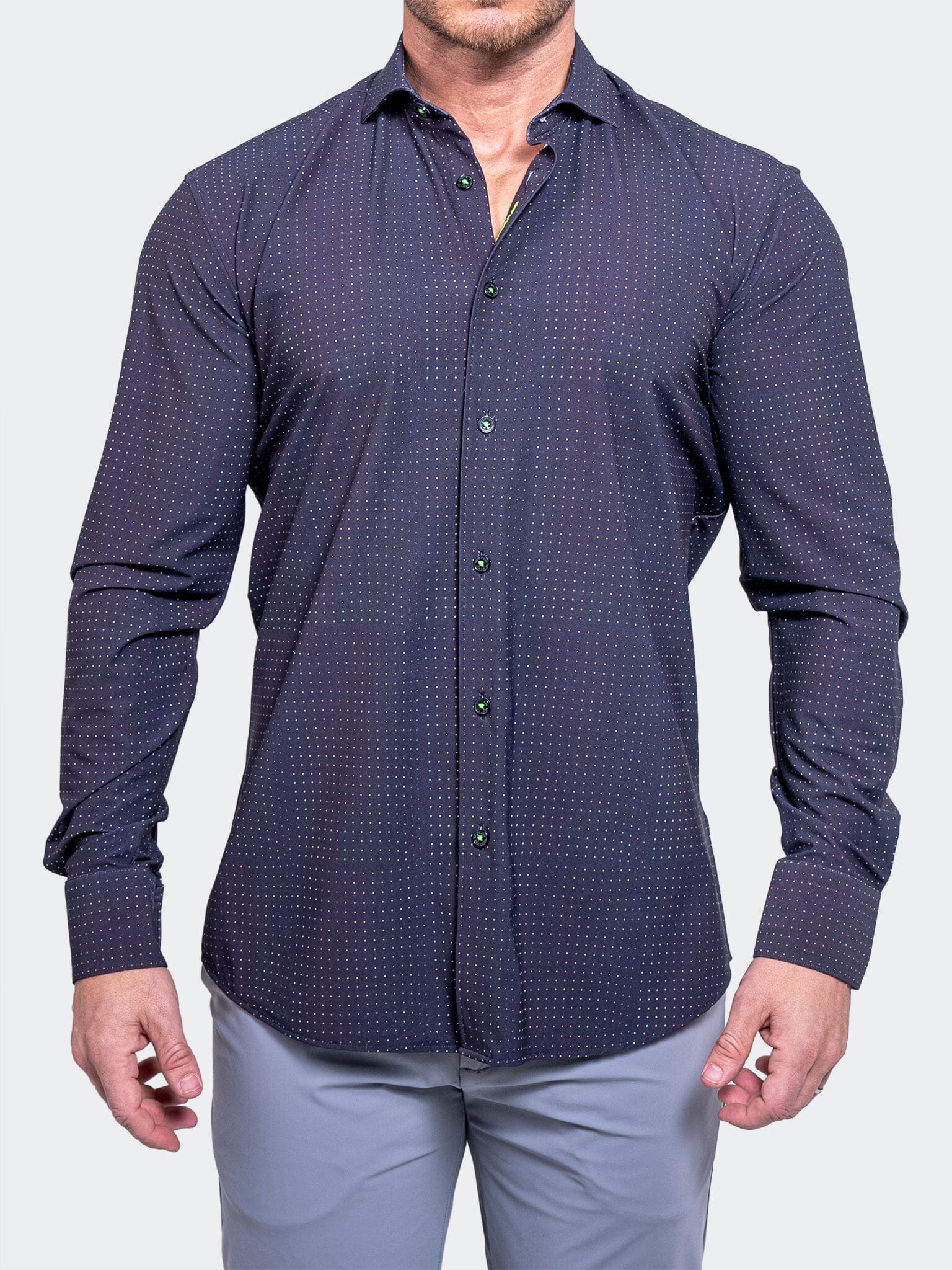 Eins Micro-Dot Stretch Shirt