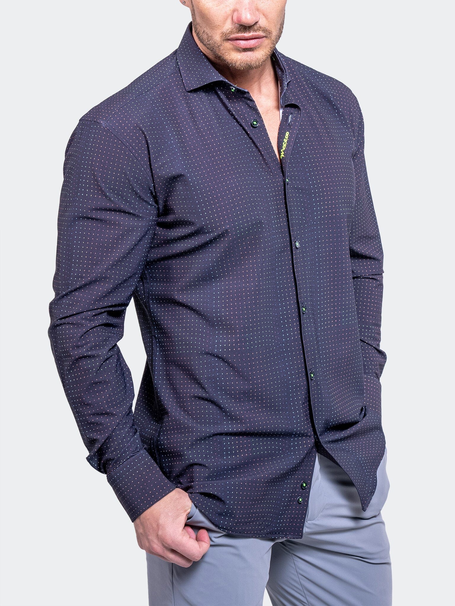 Eins Micro-Dot Stretch Shirt