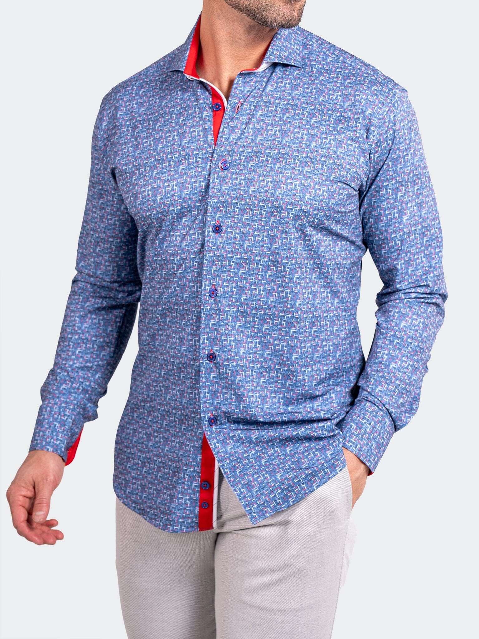 Eins Stretch Blue Shirt
