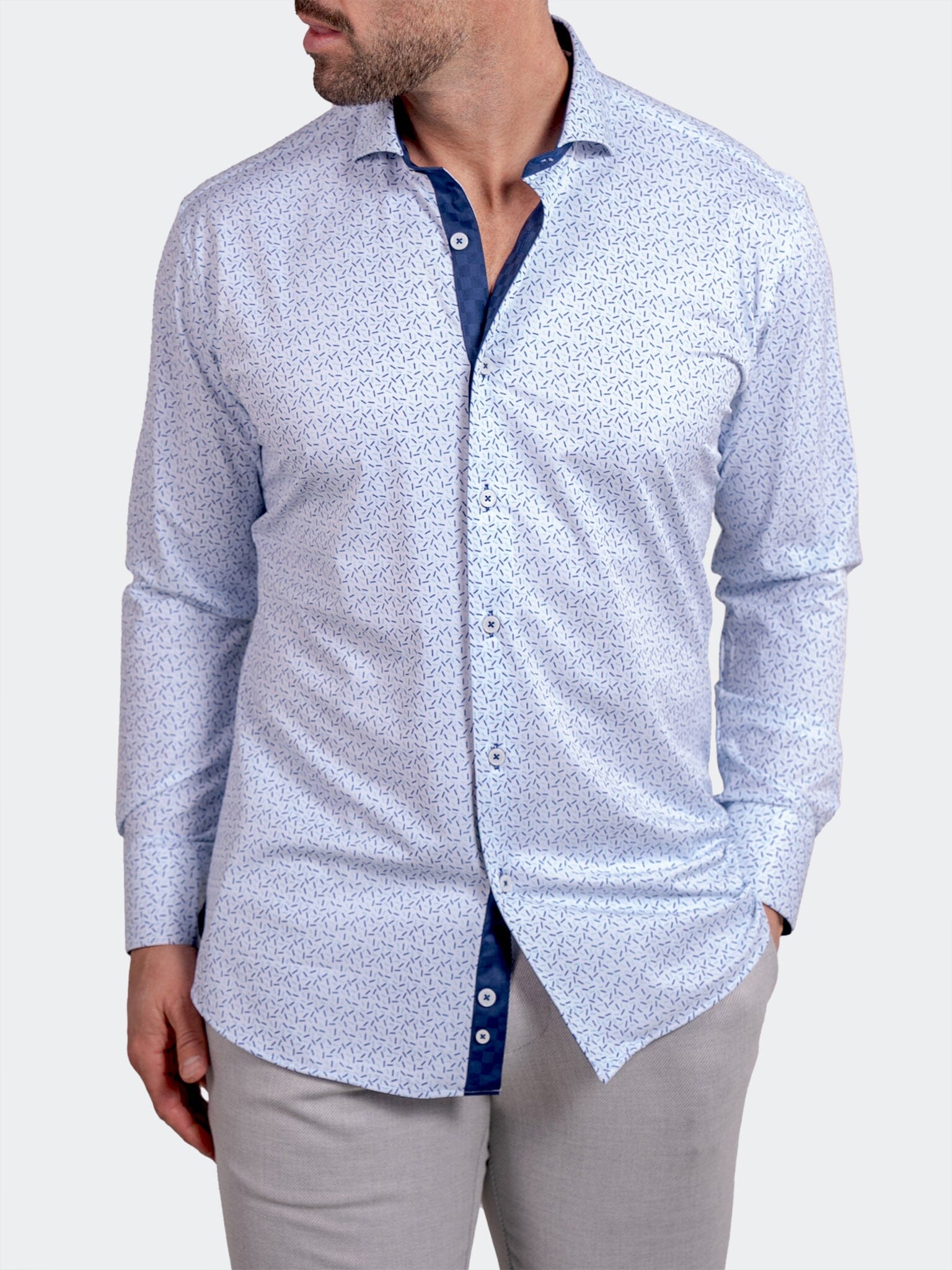 Eins Ascension Blue Floral Shirt