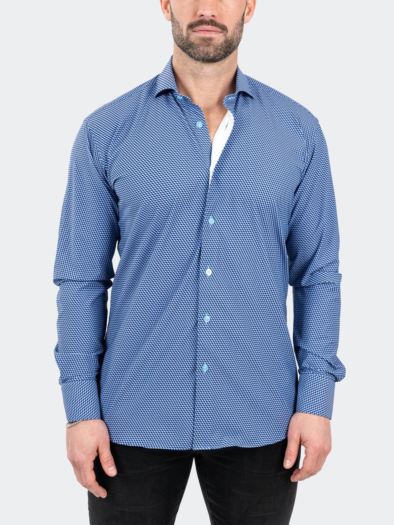 Eins StretchCubism Blue Shirt