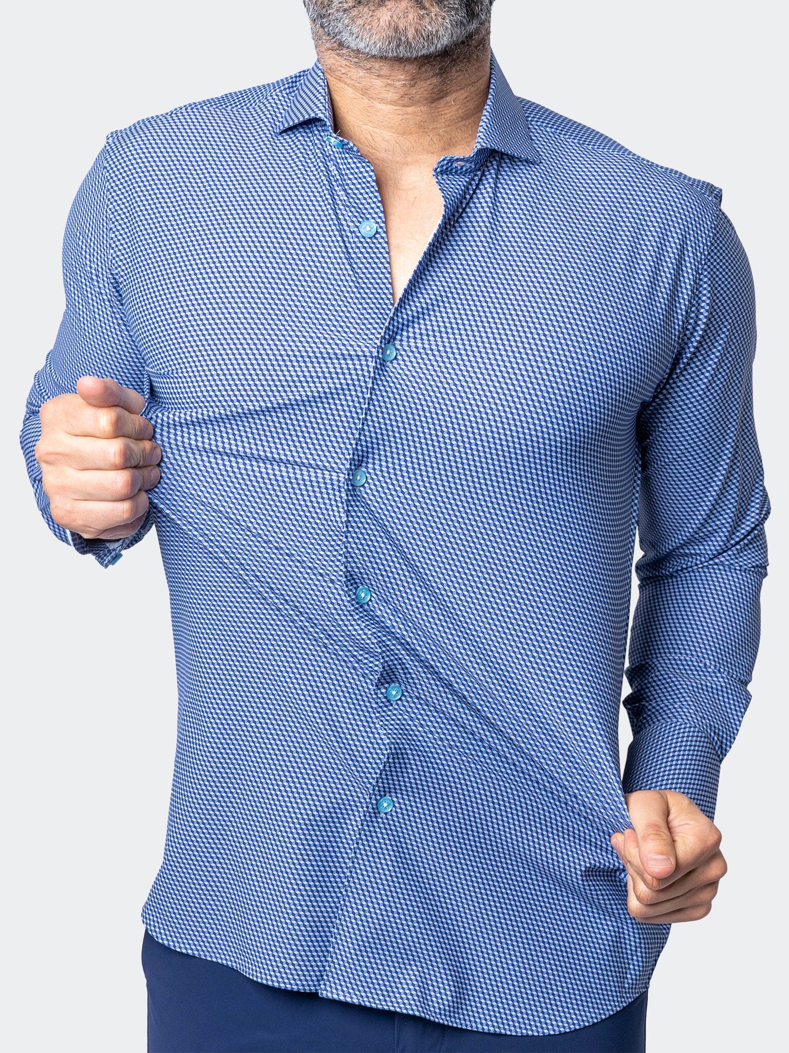 Eins StretchCubism Blue Shirt