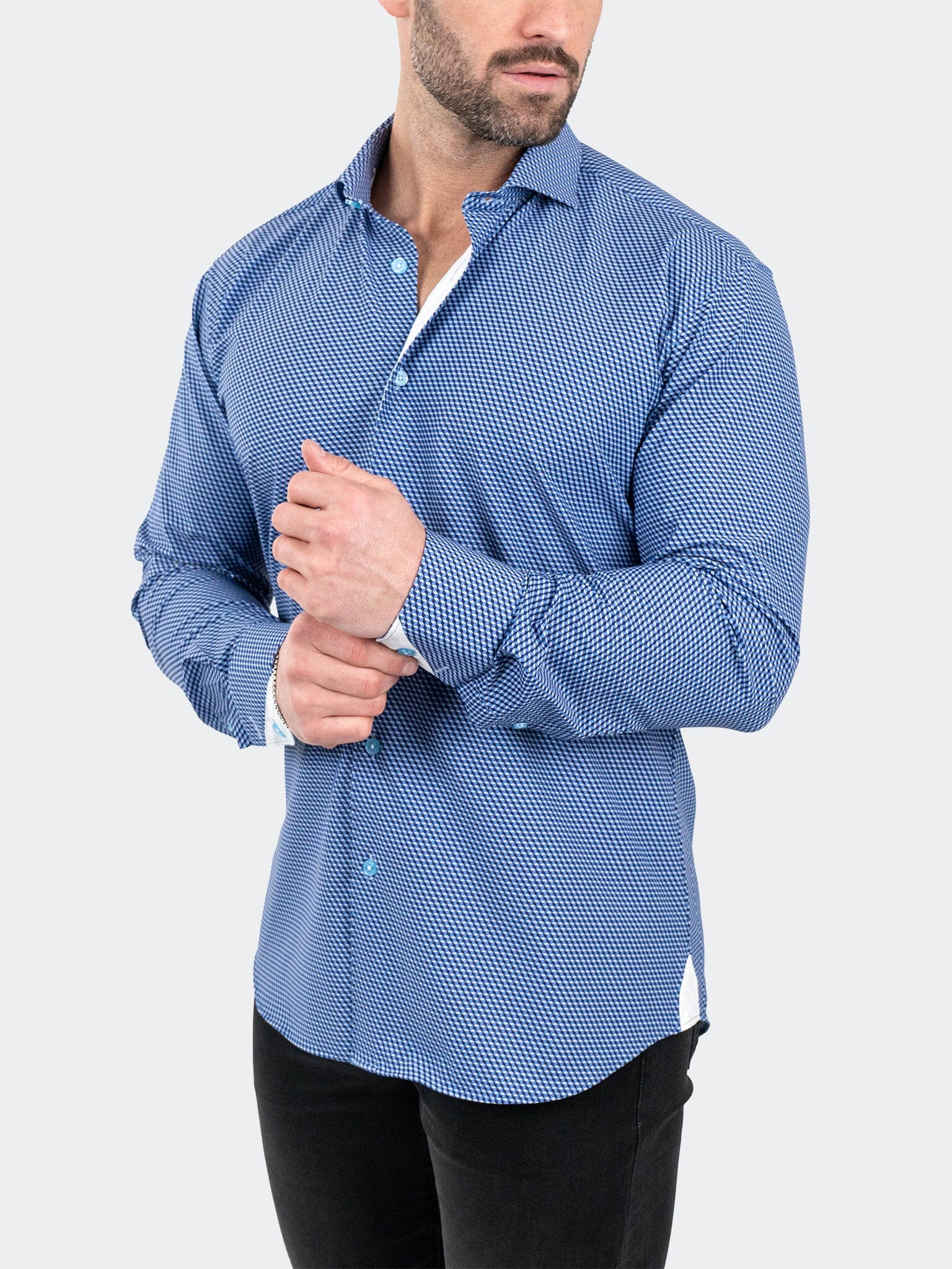 Eins StretchCubism Blue Shirt