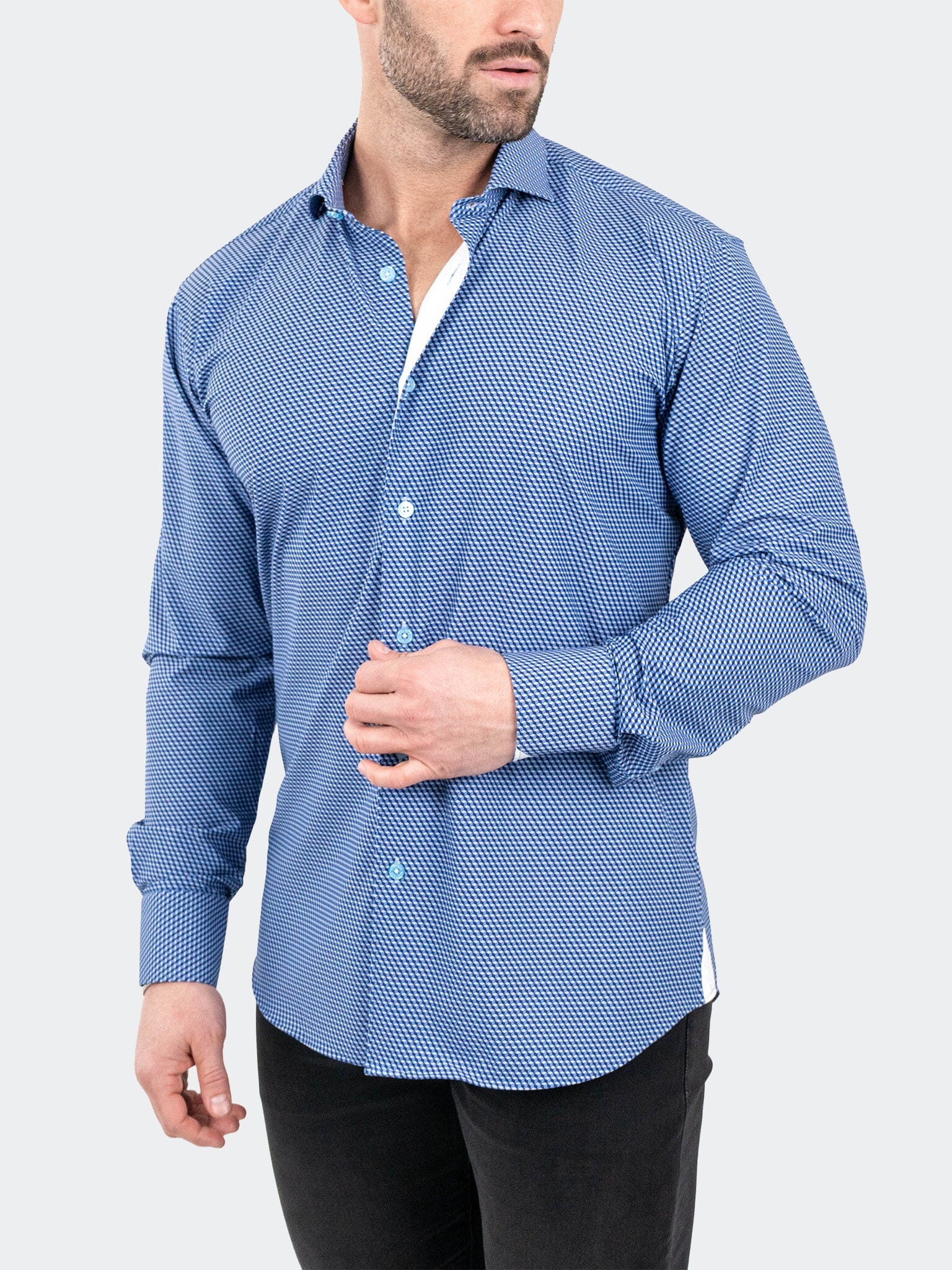 Eins StretchCubism Blue Shirt