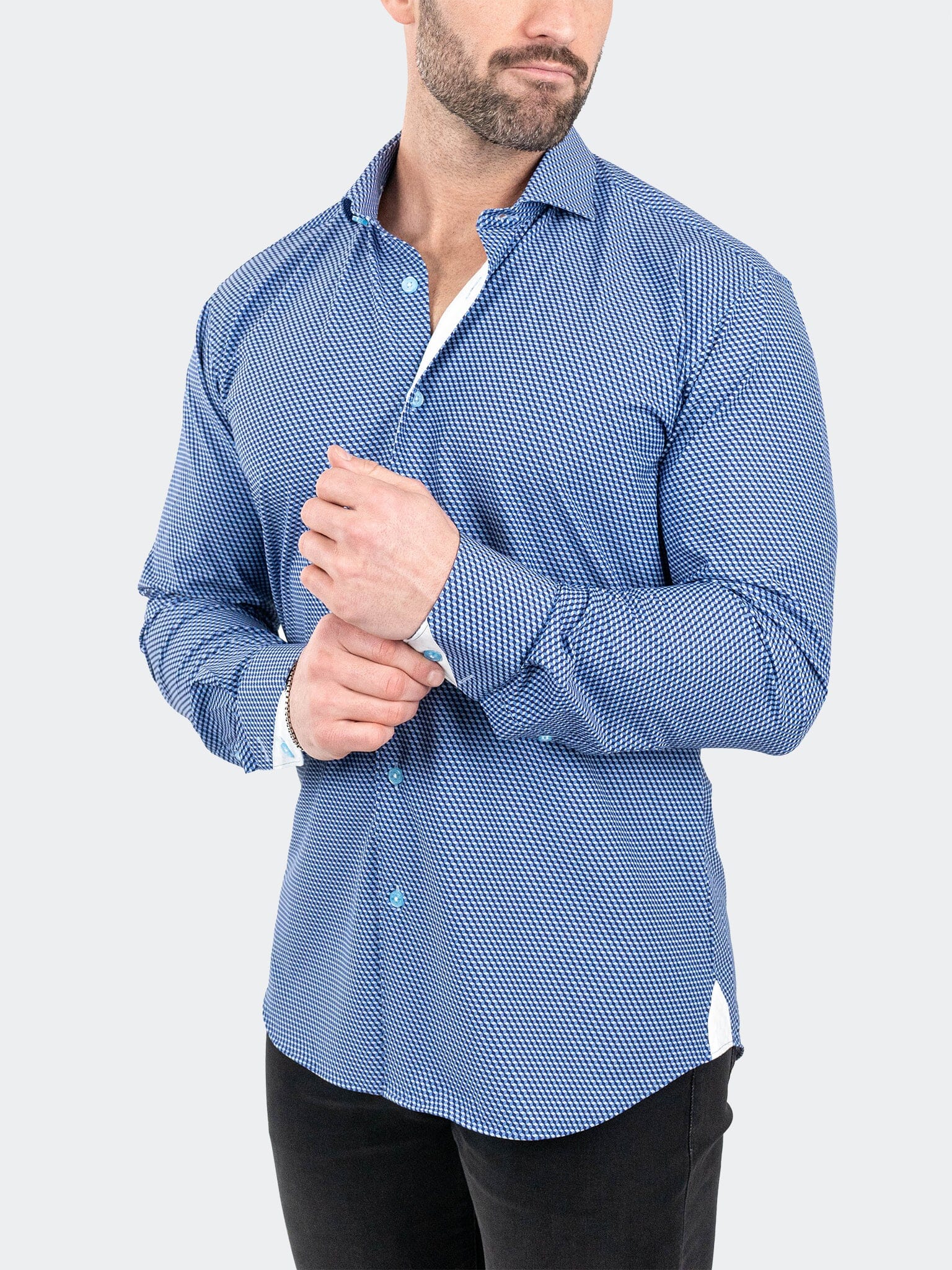 Eins StretchCubism Blue Shirt