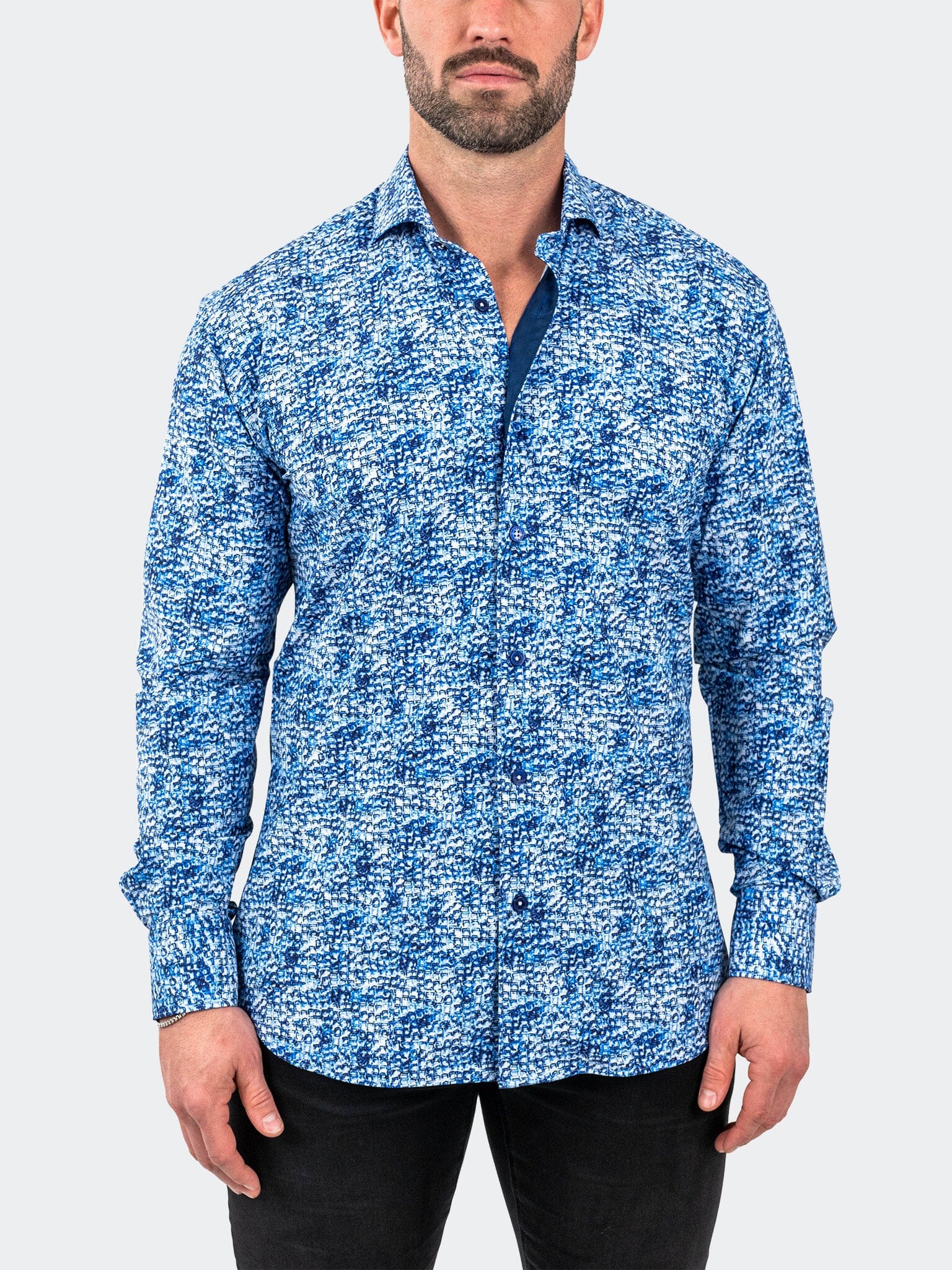 Eins StretchIceCubes Blue Shirt