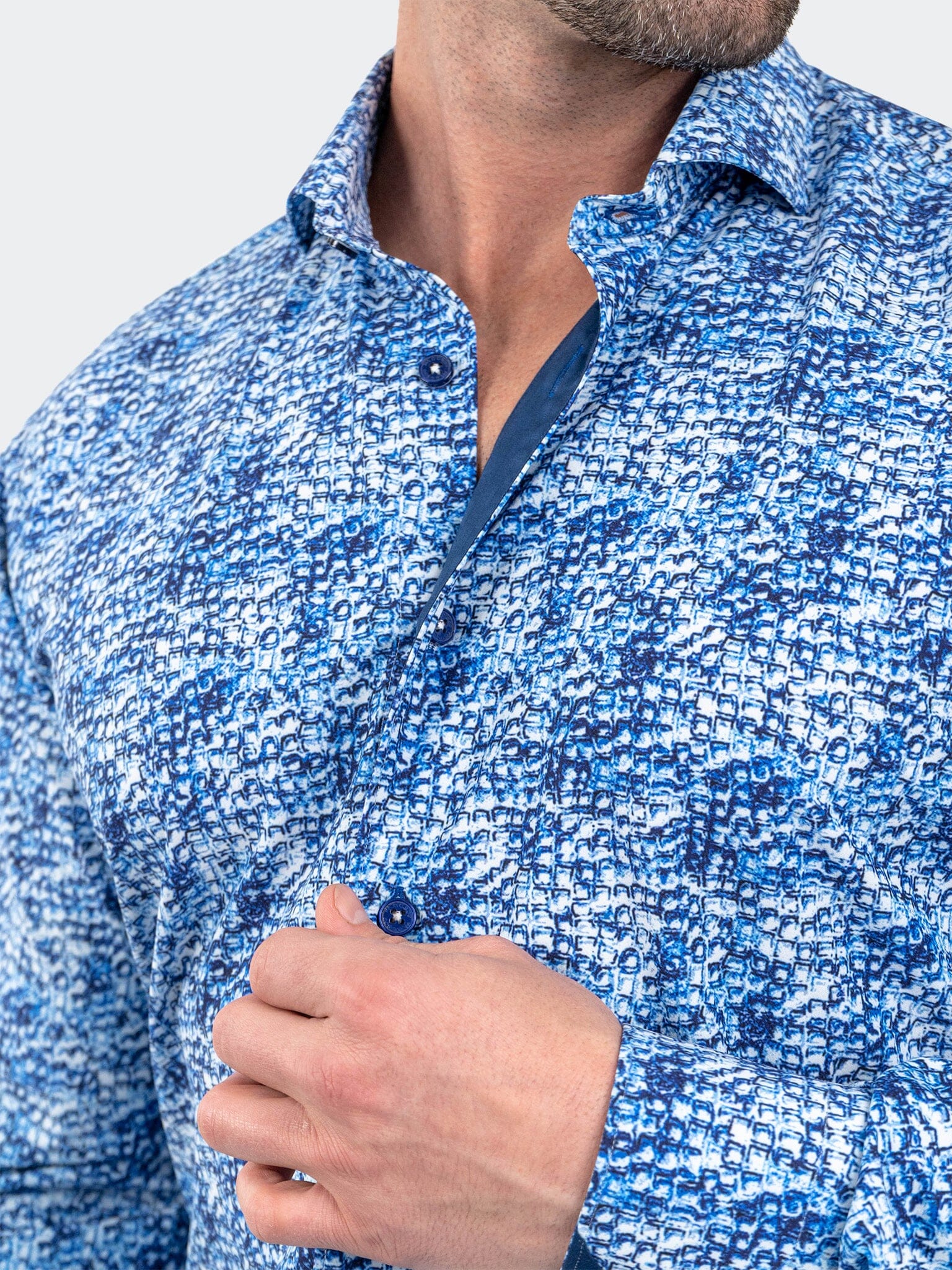 Eins StretchIceCubes Blue Shirt
