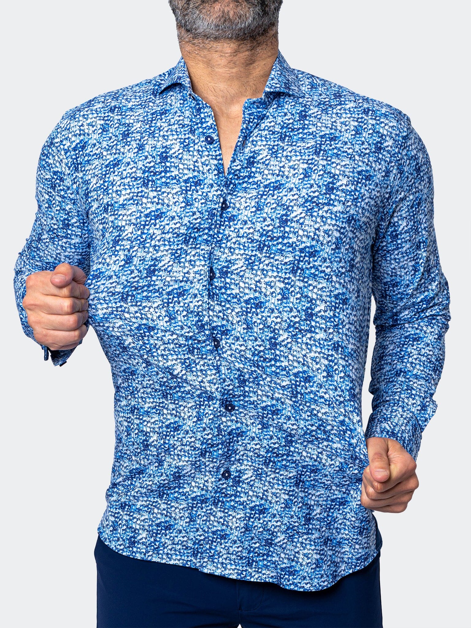 Eins StretchIceCubes Blue Shirt