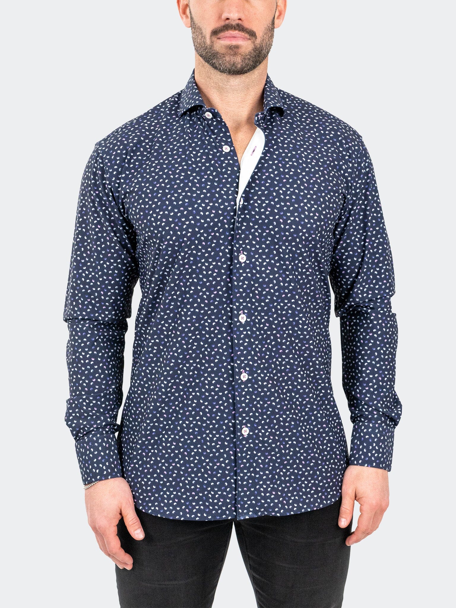 Eins MicroPaisley Navy Shirt