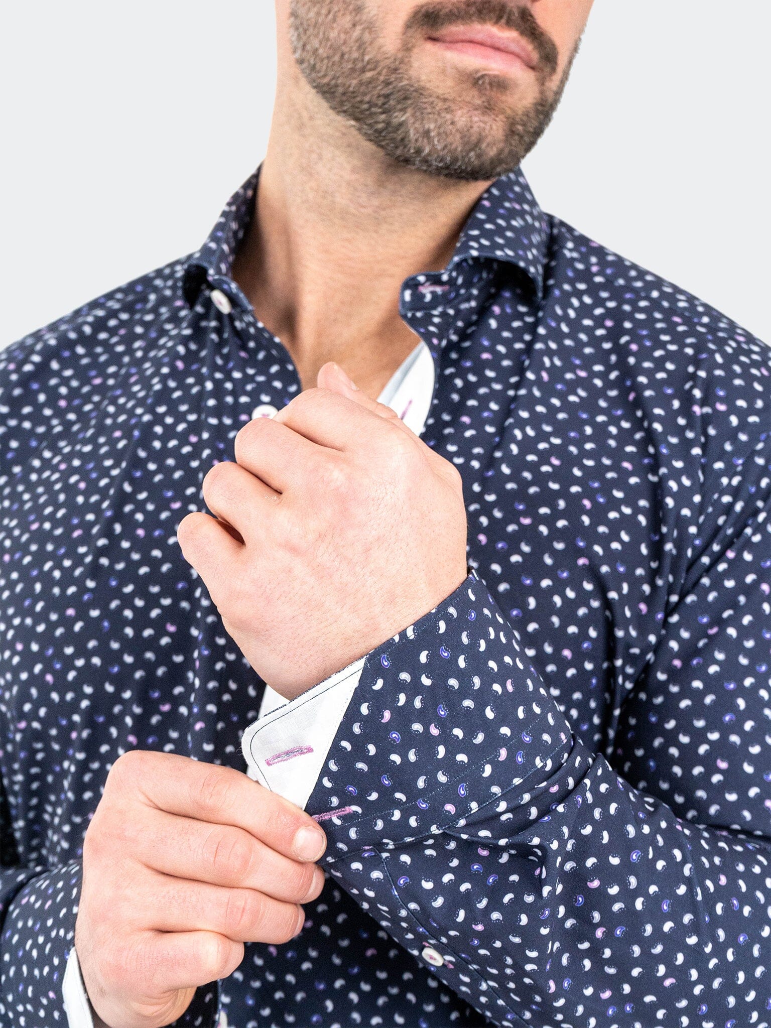 Eins MicroPaisley Navy Shirt