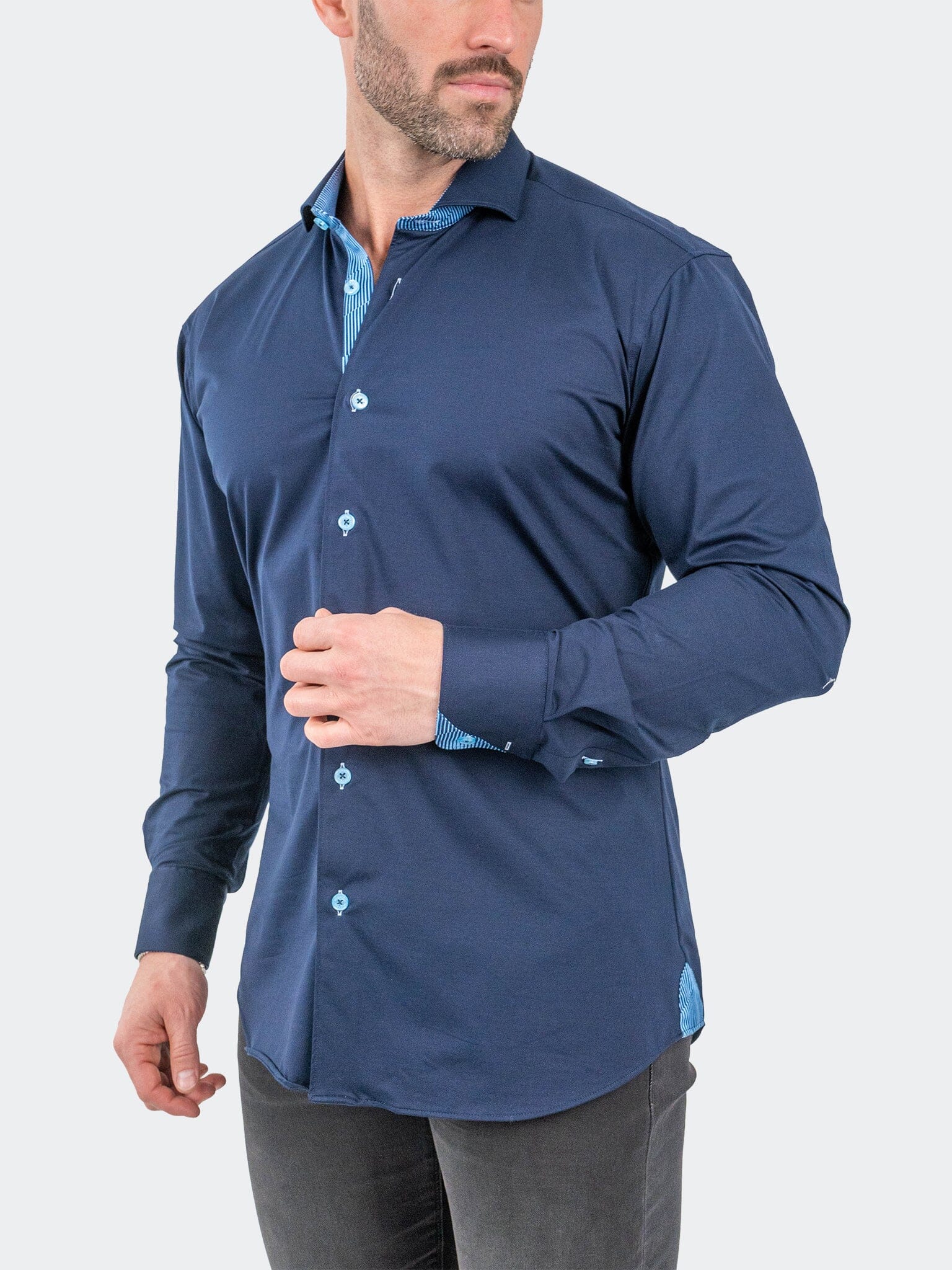 Eins StretchOptical Navy Shirt