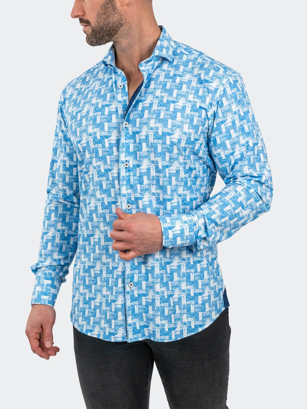 Eins StretchWoodWaves Blue
