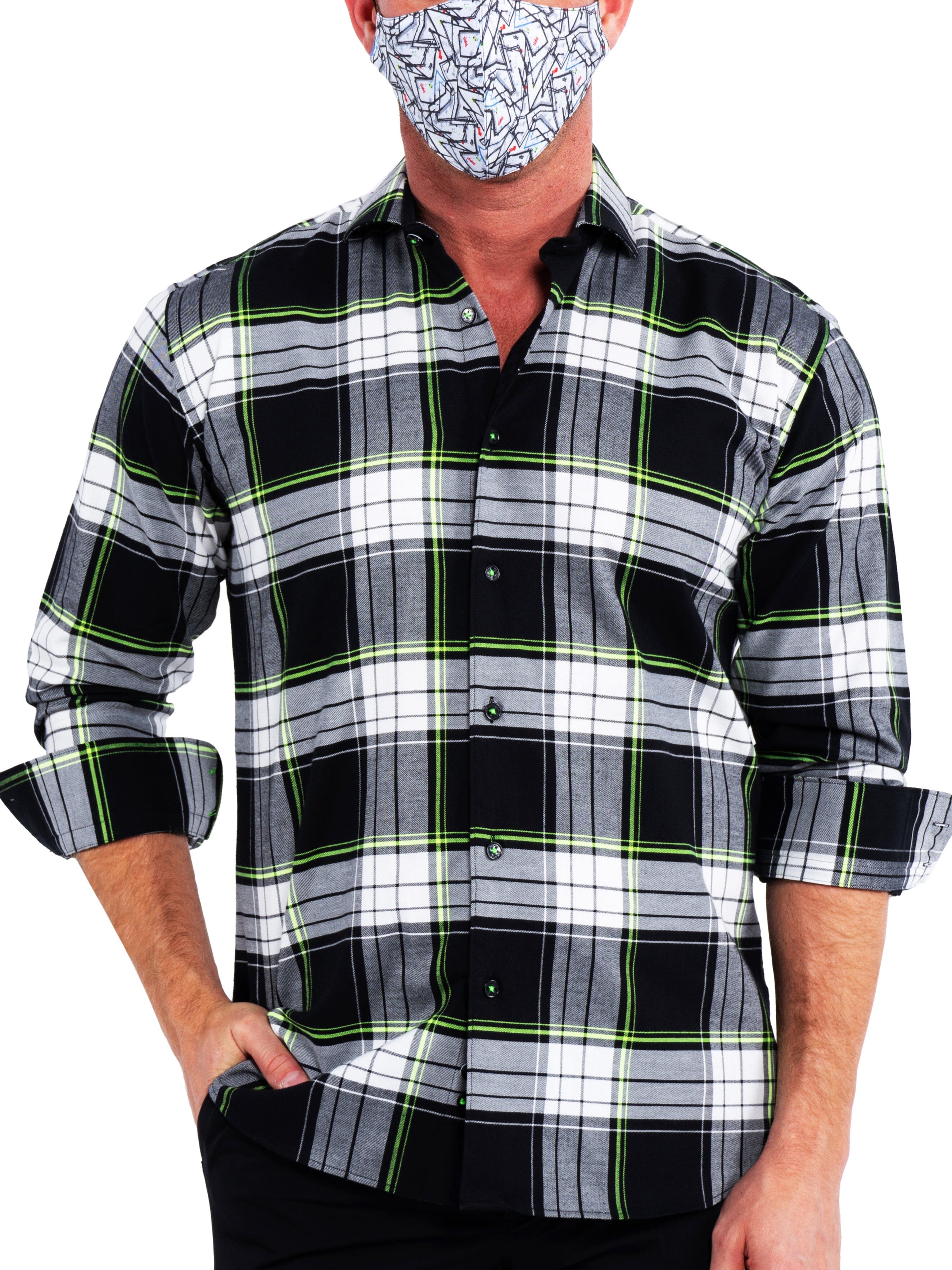 Eins PlaidNeon Black