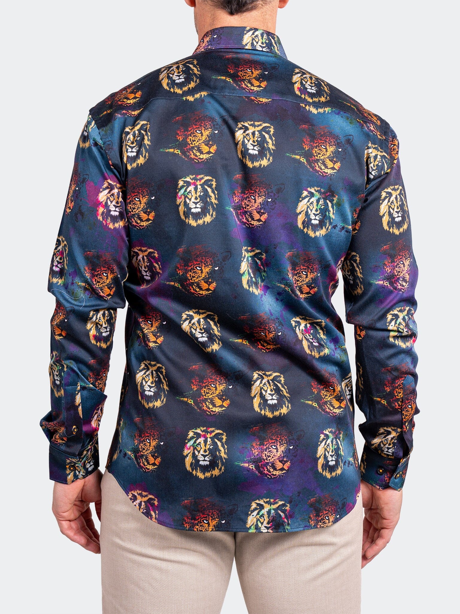 Fibonacci Neon Lion Black Shirt