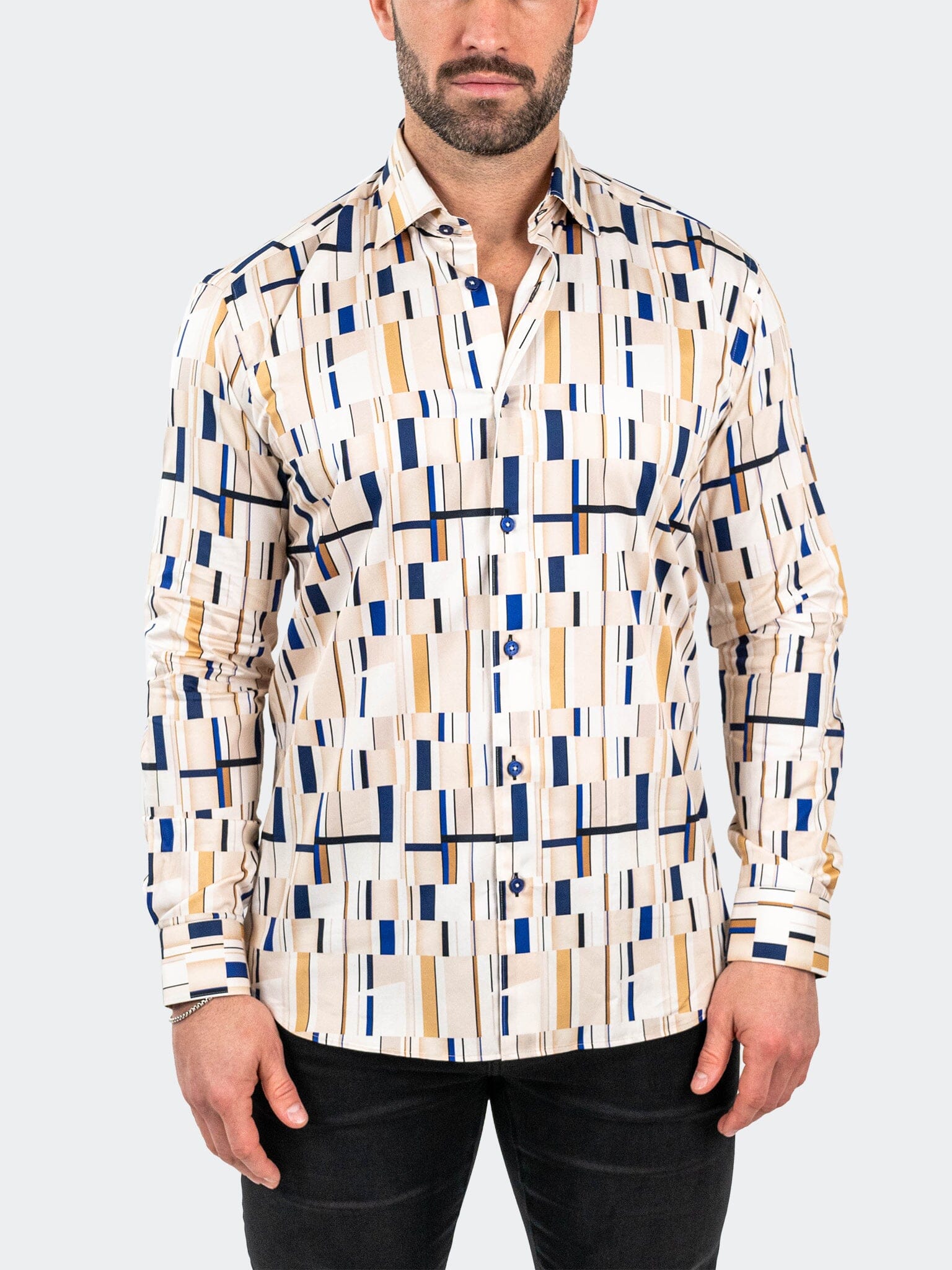Fibonacci BlueBorder Brown Shirt