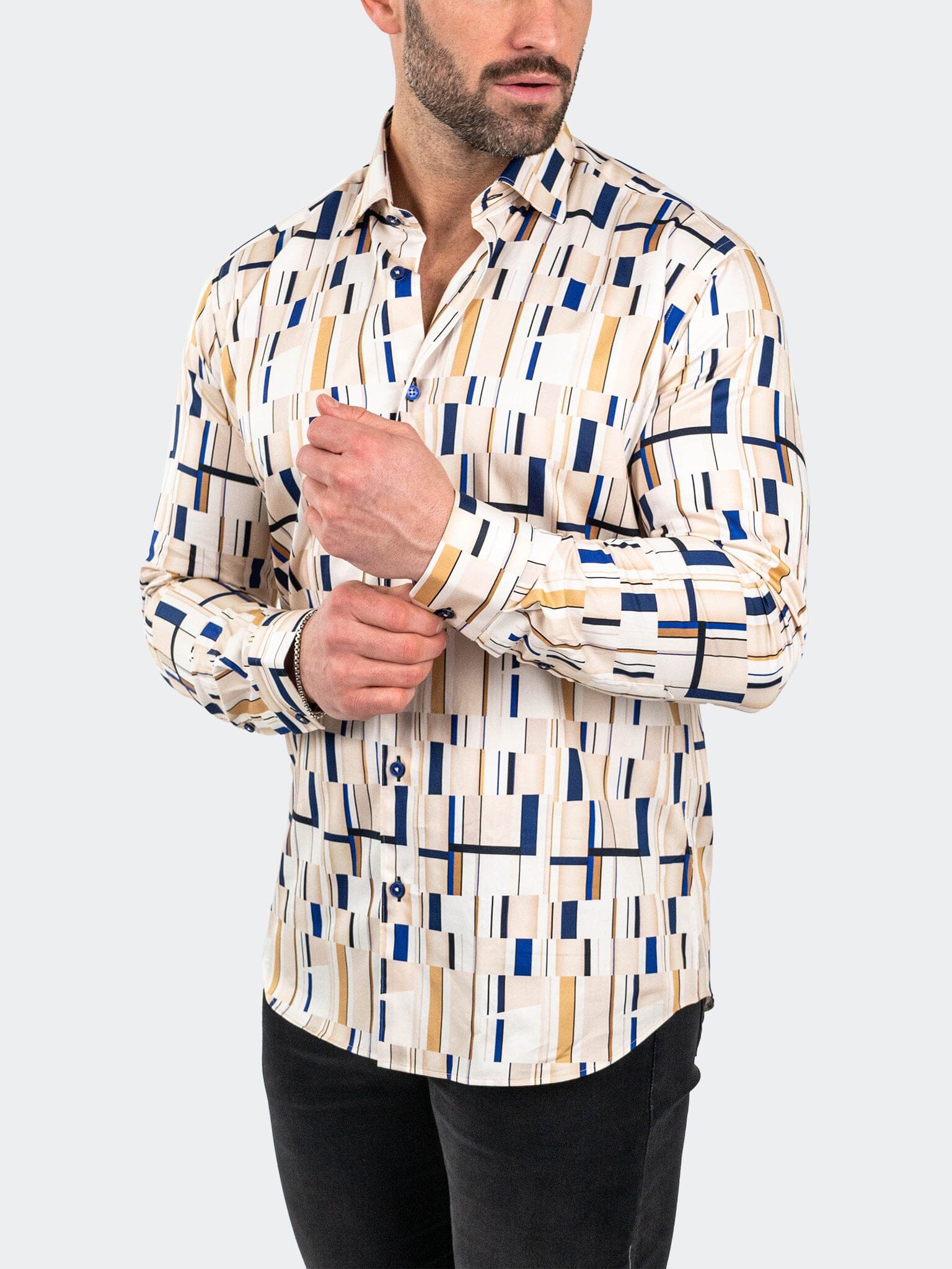 Fibonacci BlueBorder Brown Shirt