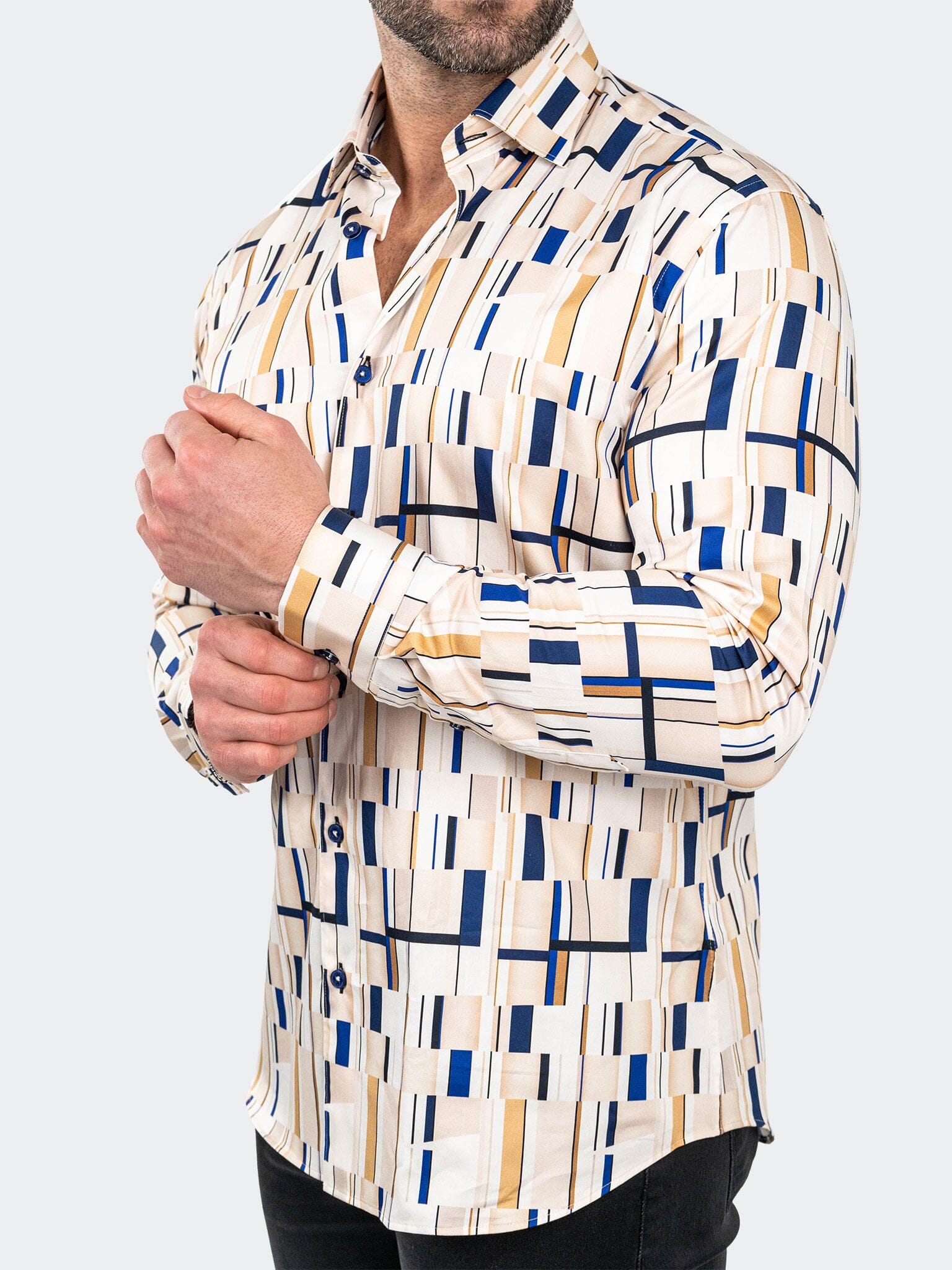 Fibonacci BlueBorder Brown Shirt