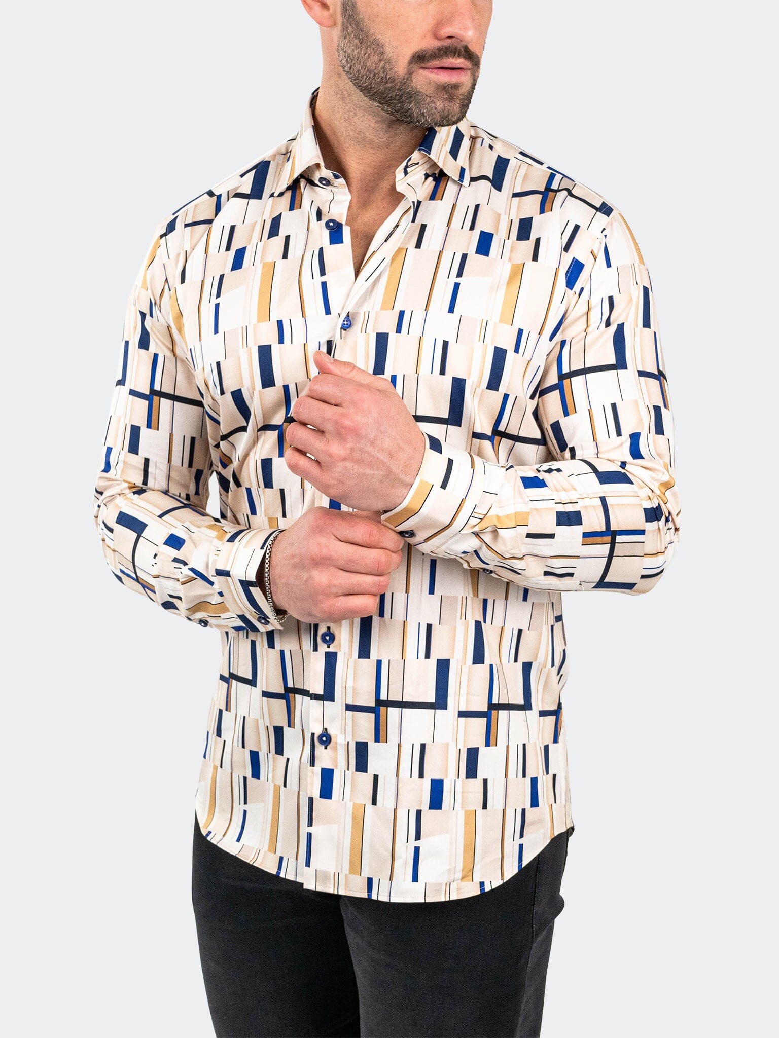 Fibonacci BlueBorder Brown Shirt