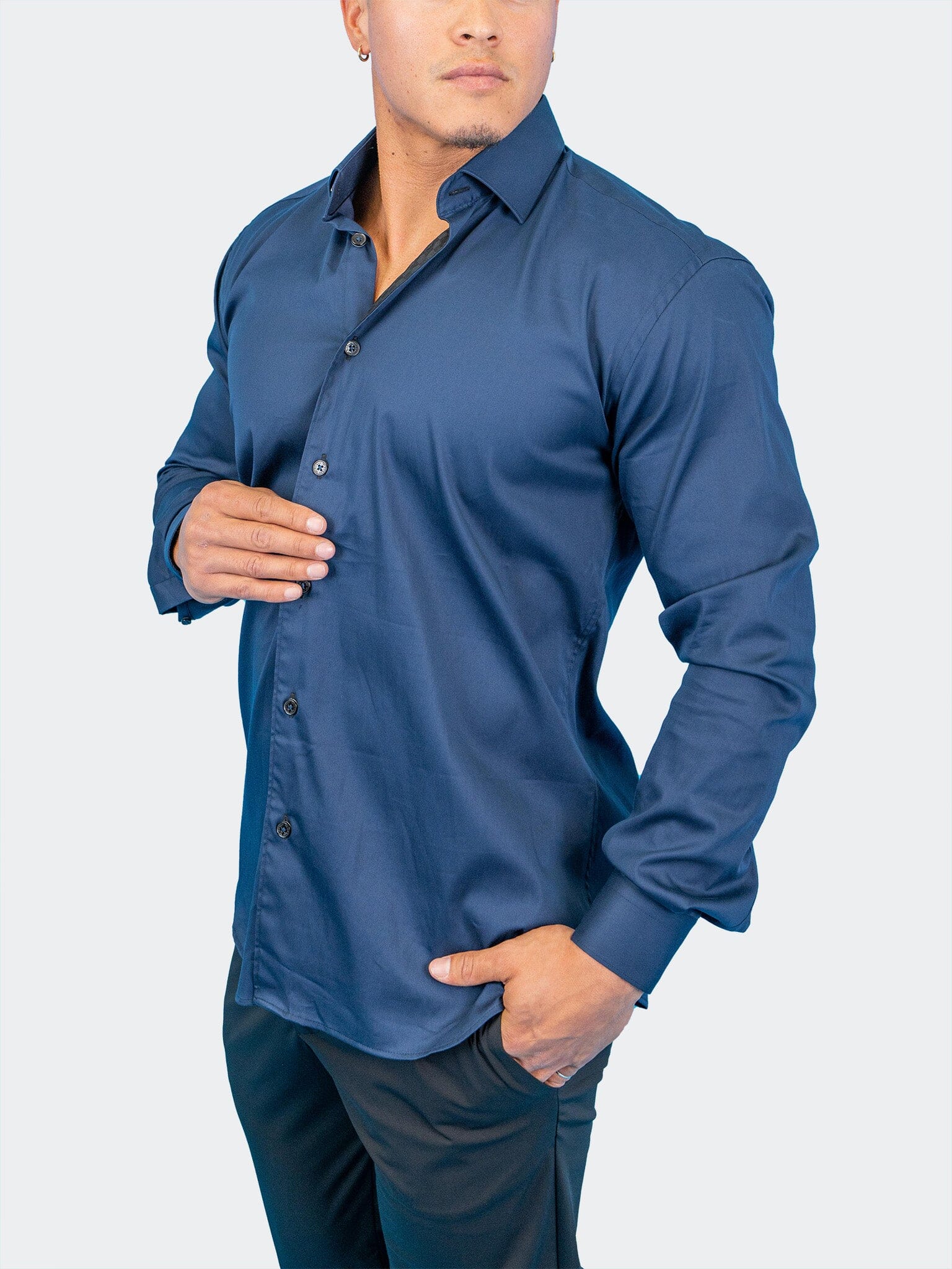 Fibonacci Dark Denim Blue Shirt