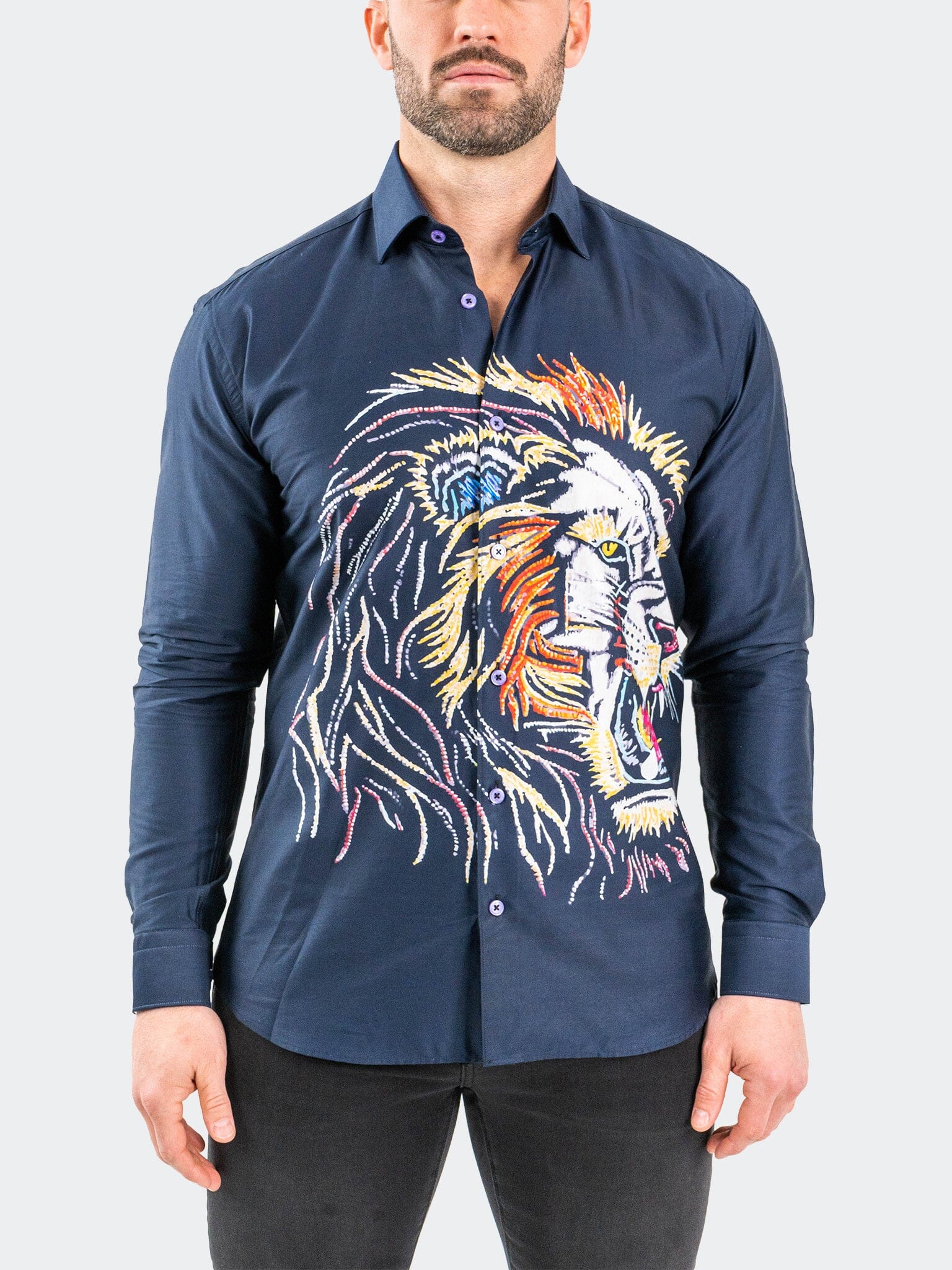 Fibonacci EmbroLion Navy Shirt