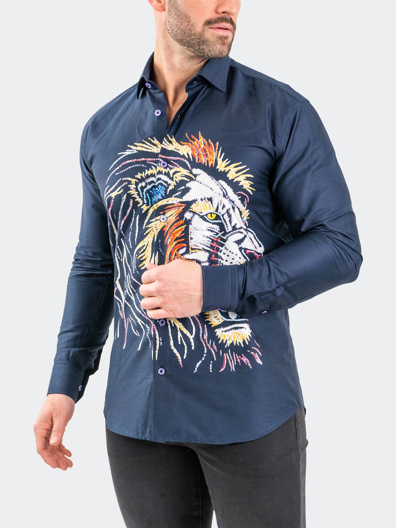 Fibonacci EmbroLion Navy Shirt