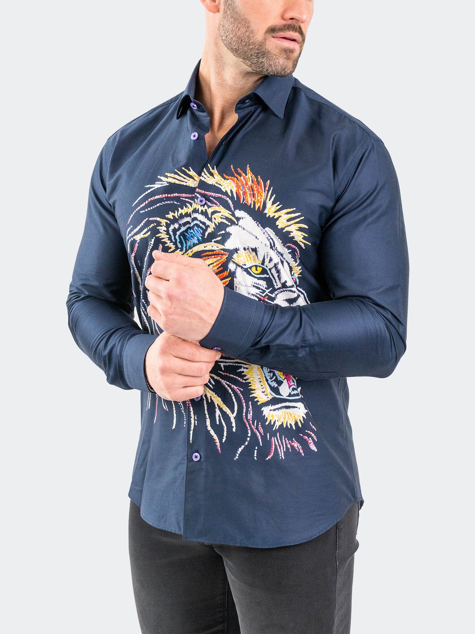 Fibonacci EmbroLion Navy Shirt