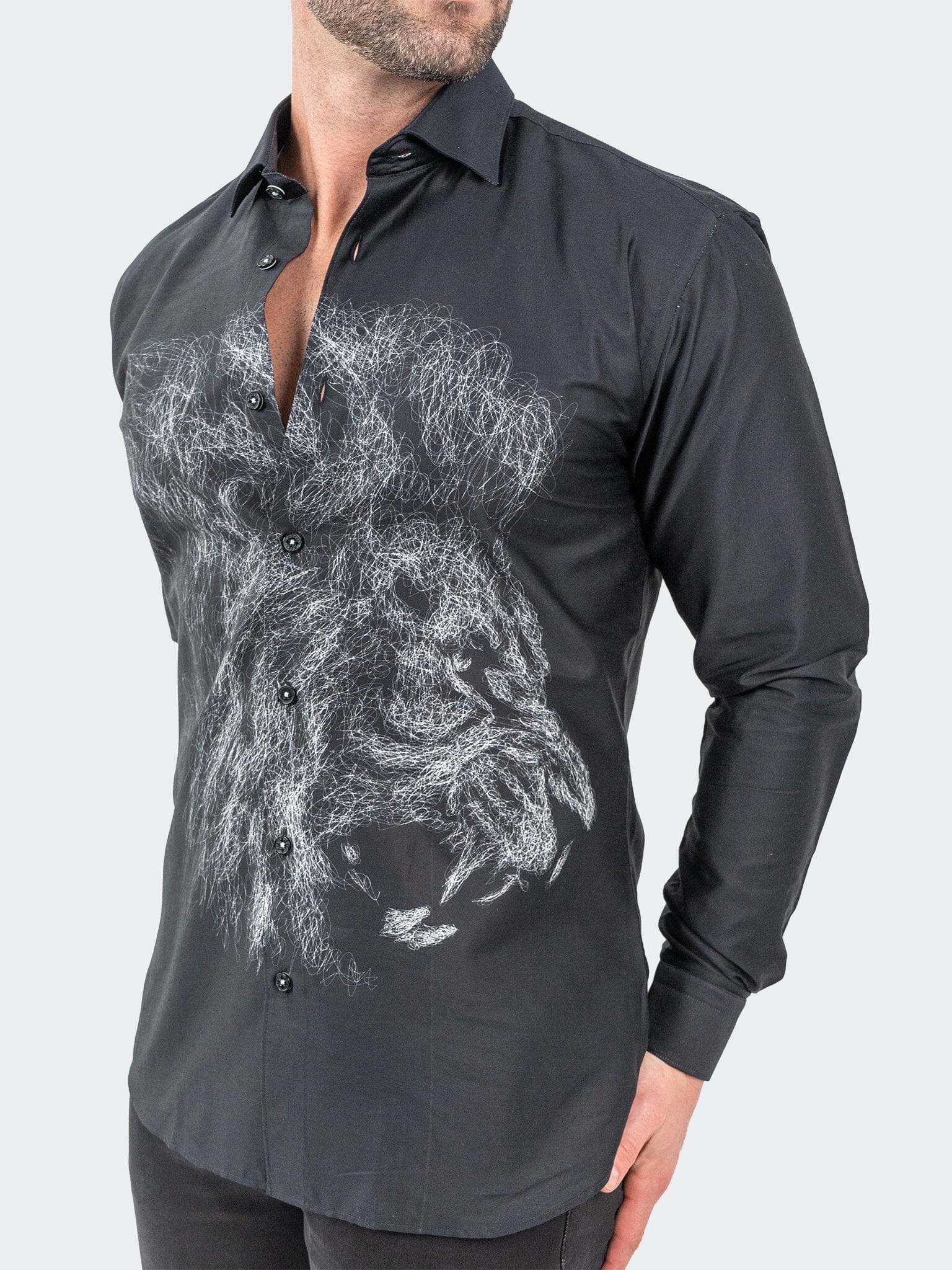 Fibonacci LionChalk Black Shirt