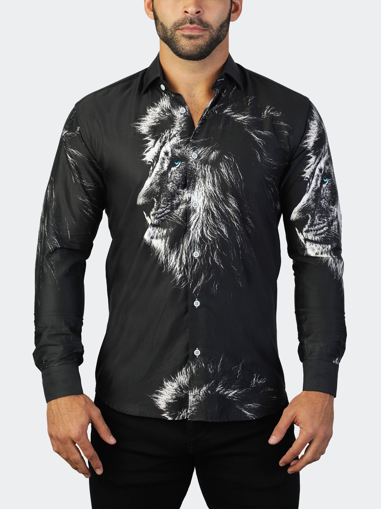Fibonacci Lion Face Black Shirt