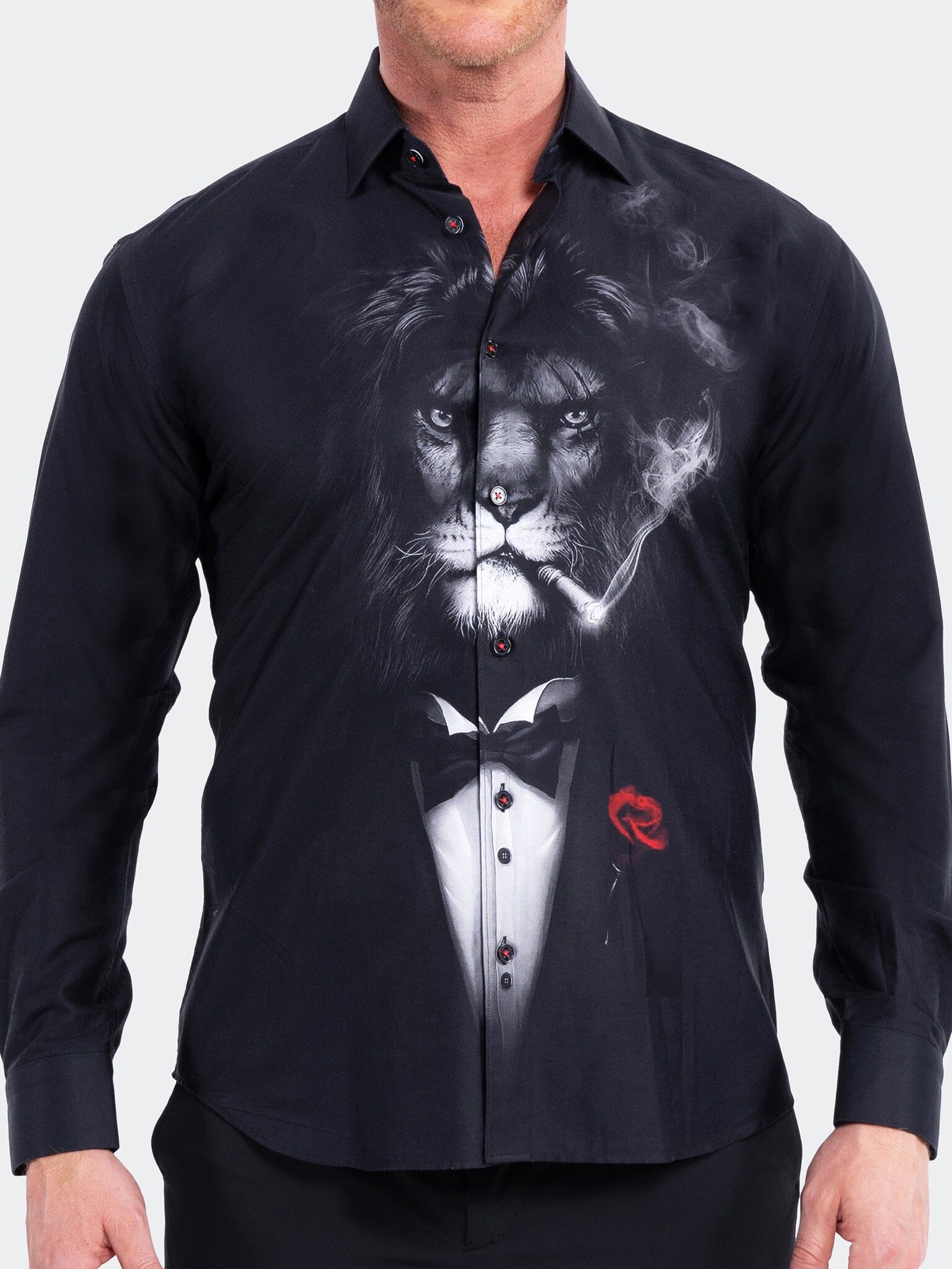 Perm Fibonacci Lion Smoke Black Shirt