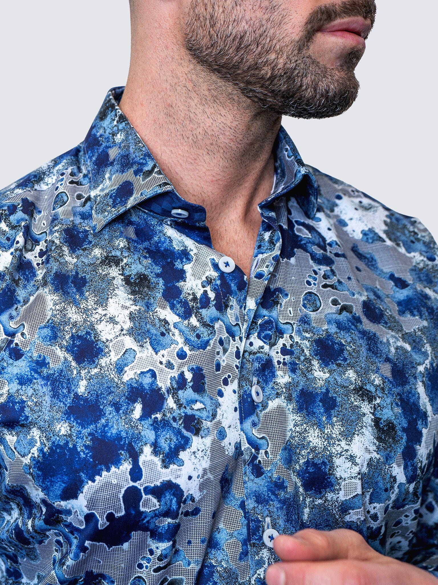 Fibonacci Oil Spill Blue Shirt