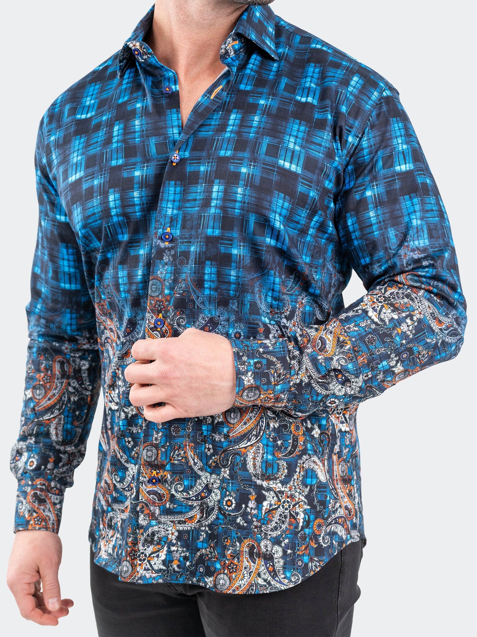 Fibonacci PaisleyCheck Blue