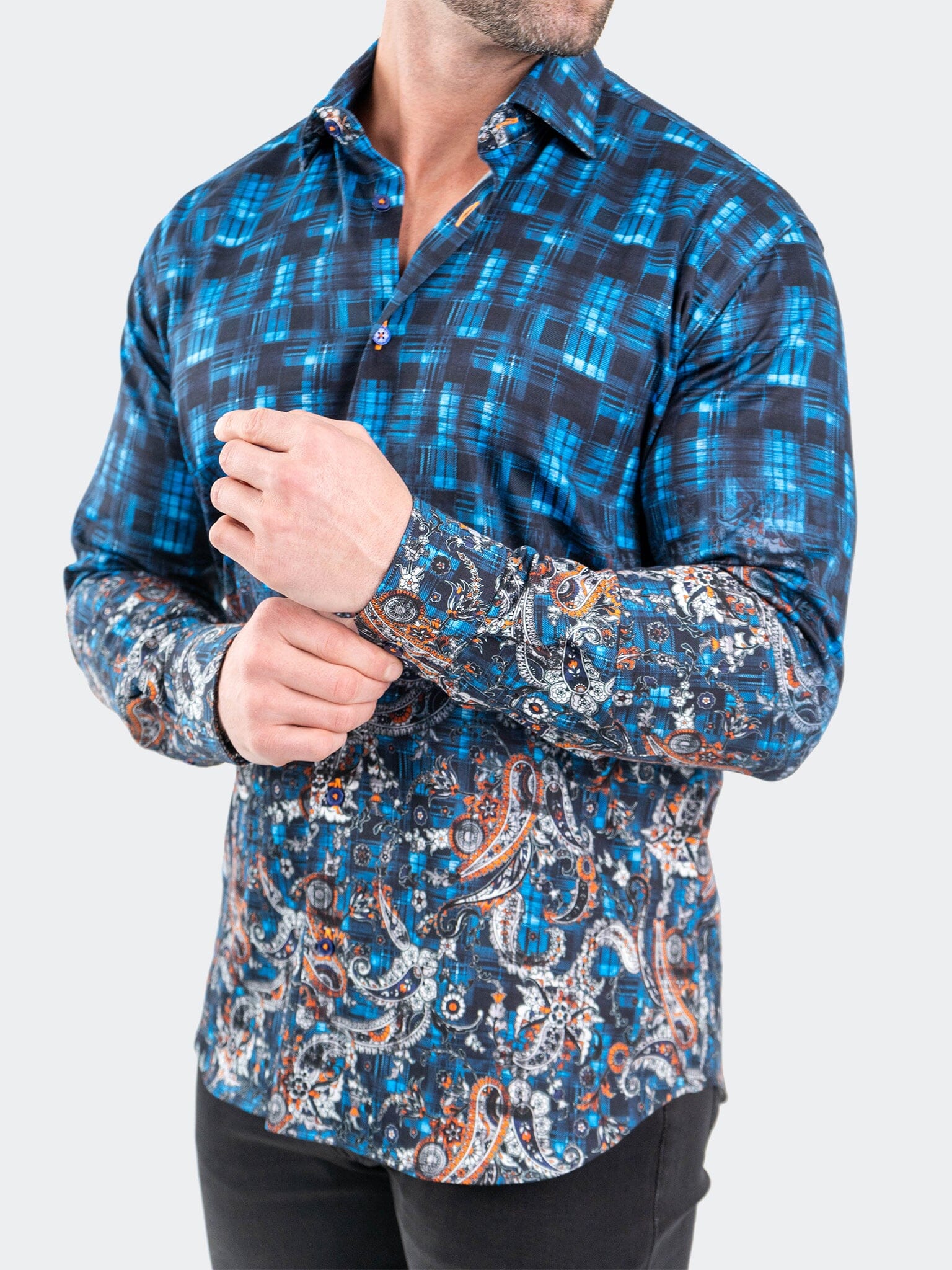 Fibonacci PaisleyCheck Blue