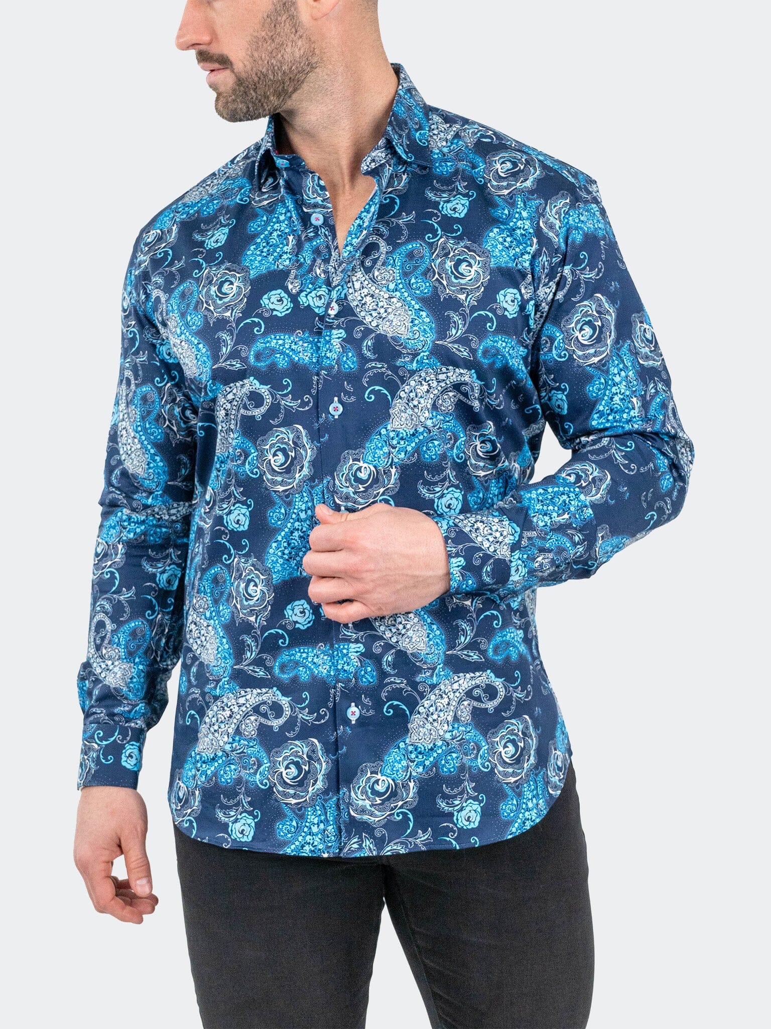 Fibonacci PaisleySky Navy