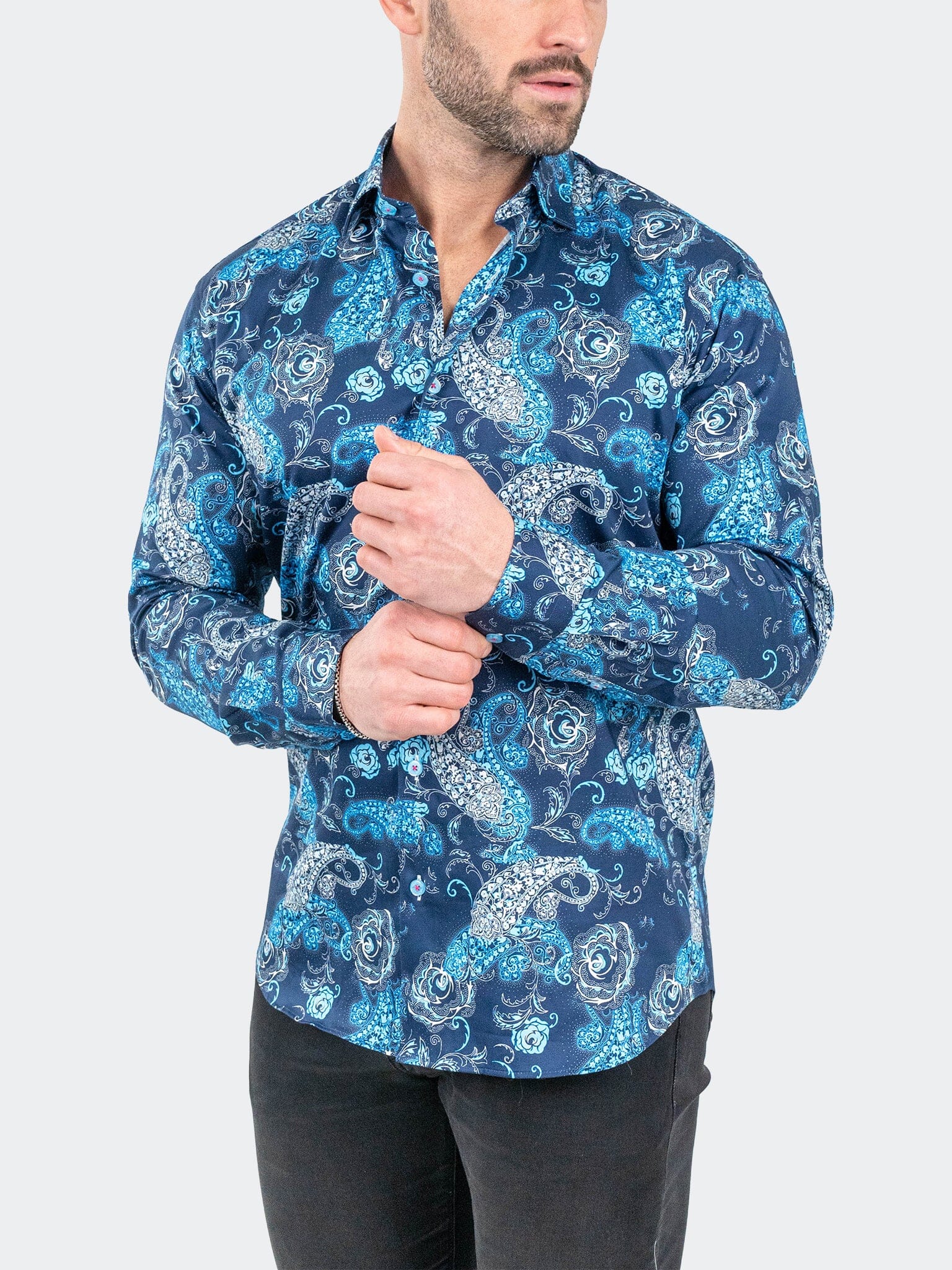 Fibonacci PaisleySky Navy
