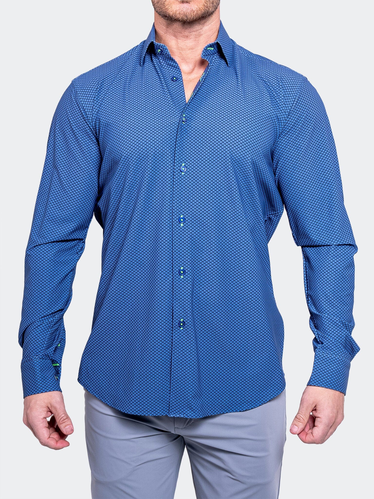Fibonacci Microdot Blue Shirt