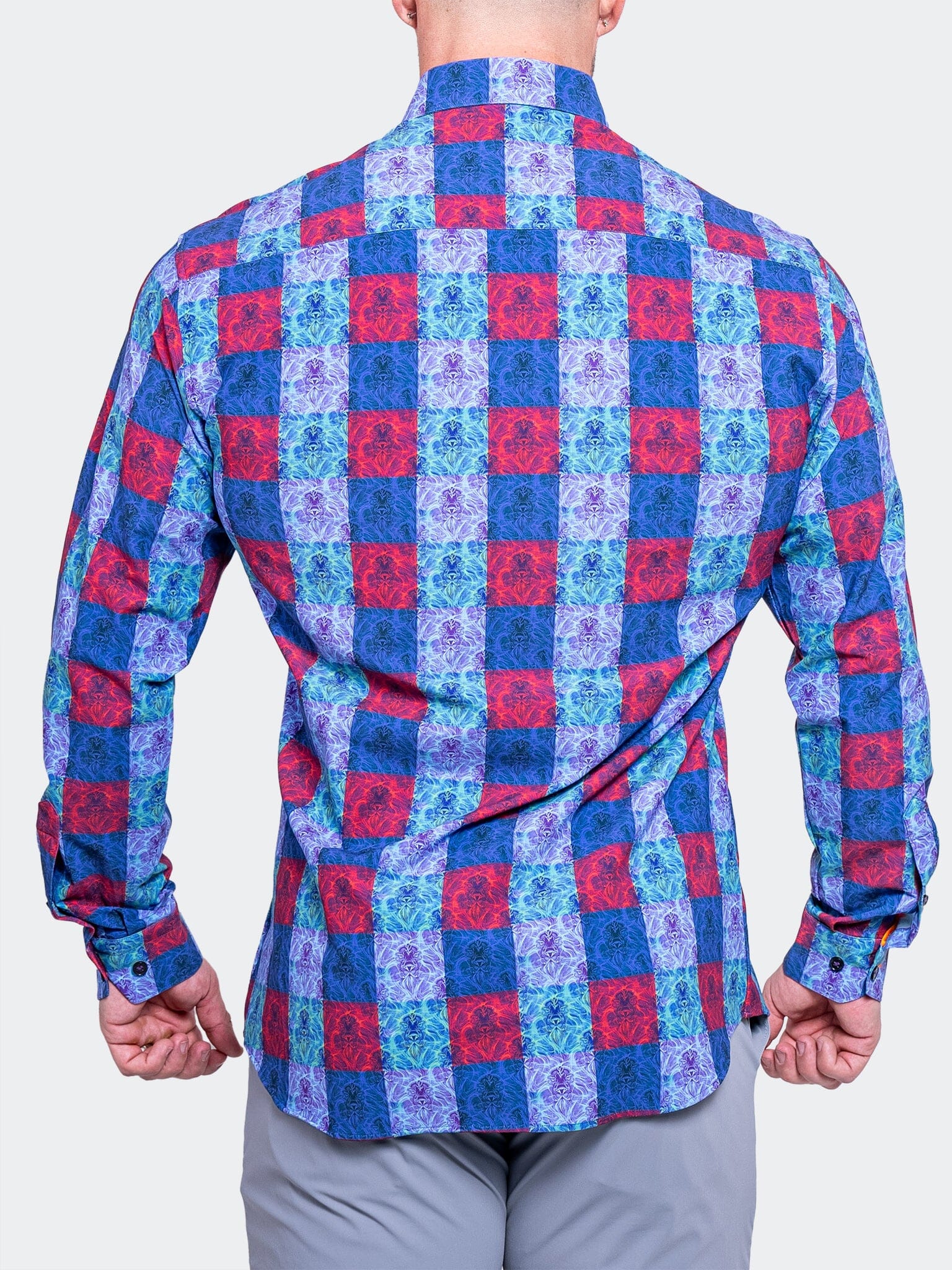 Fibonacci Bold Check Satin Shirt