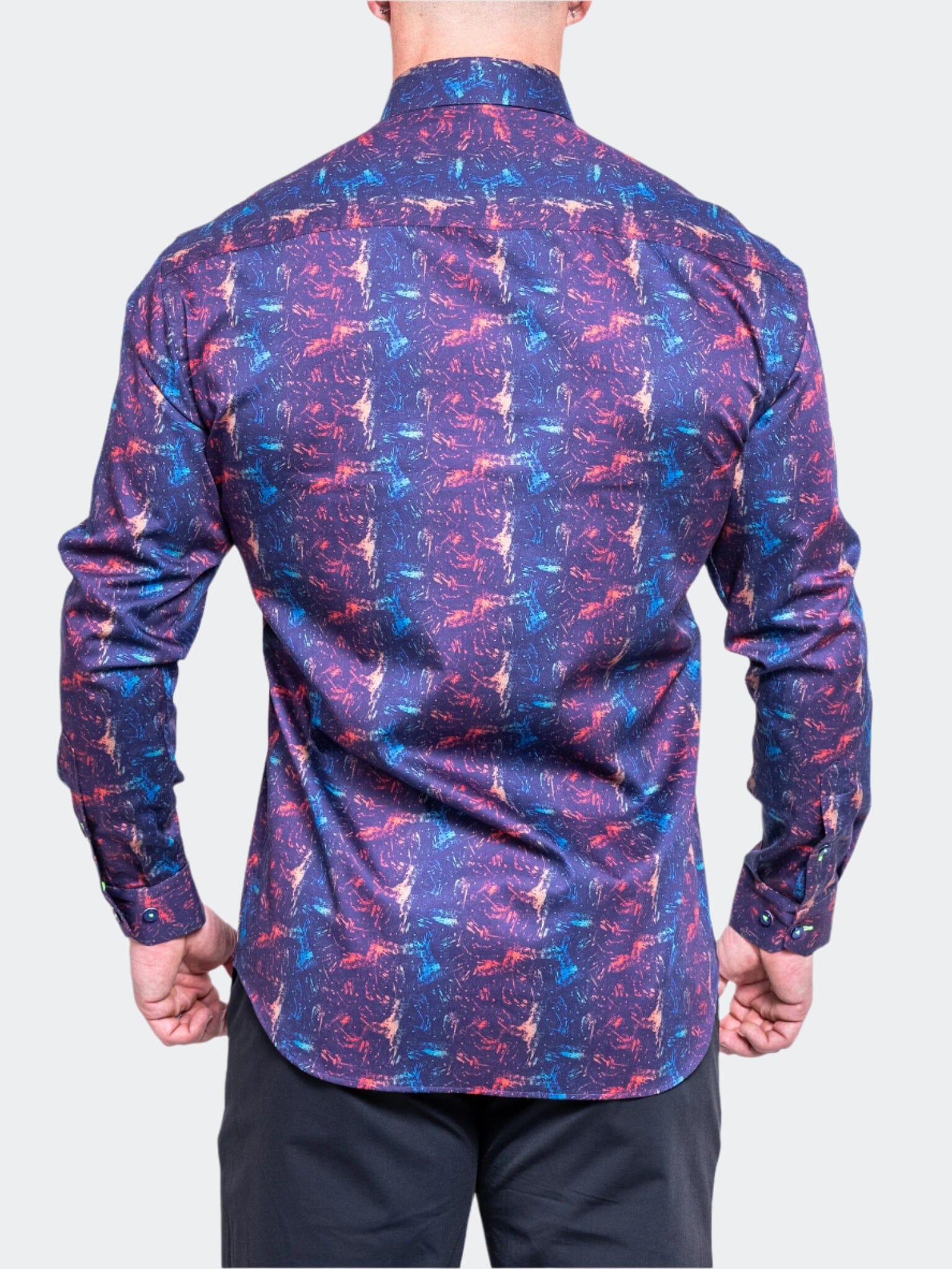 Fibonacci Navy Abstract Stretch Shirt