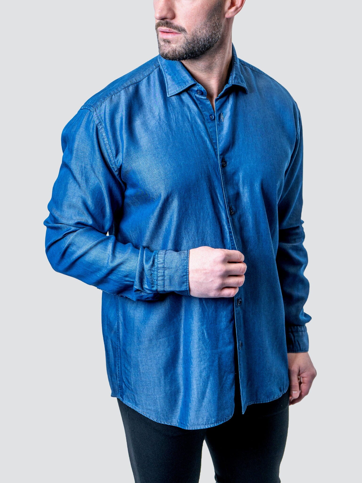 Fibonacci Shiny Denim Blue Shirt
