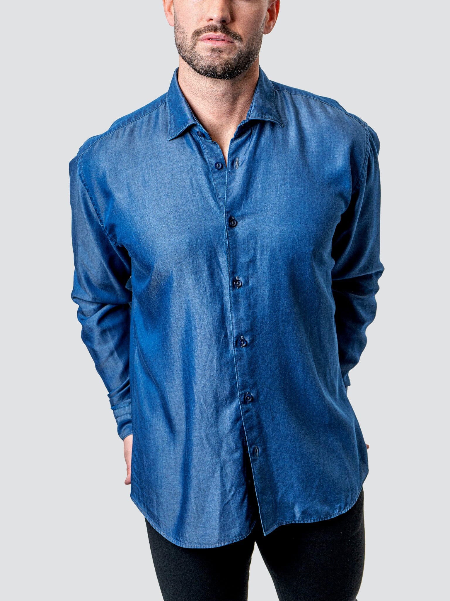 Fibonacci Shiny Denim Blue Shirt