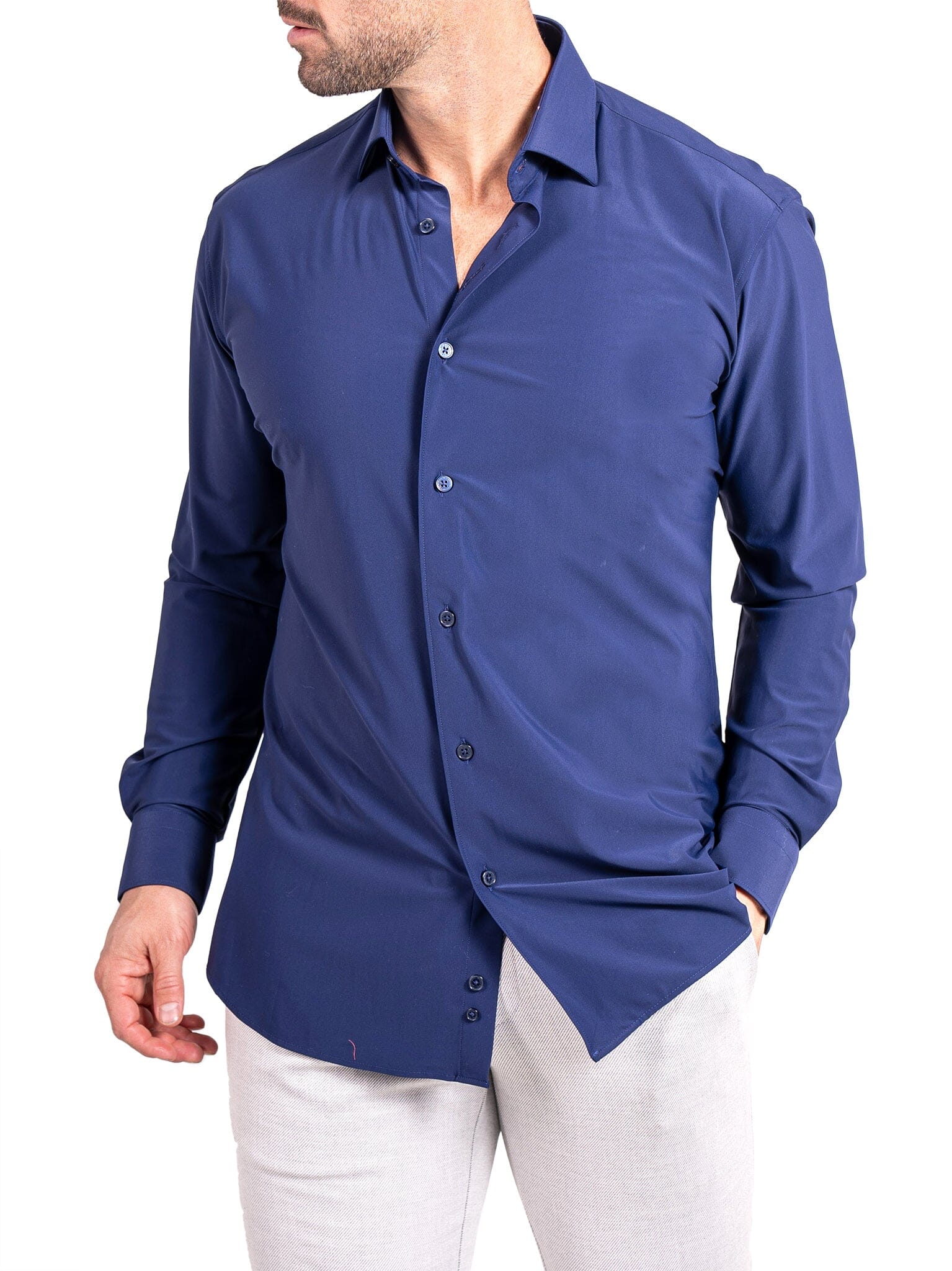 Perm Fibonacci Stretch Navy Shirt