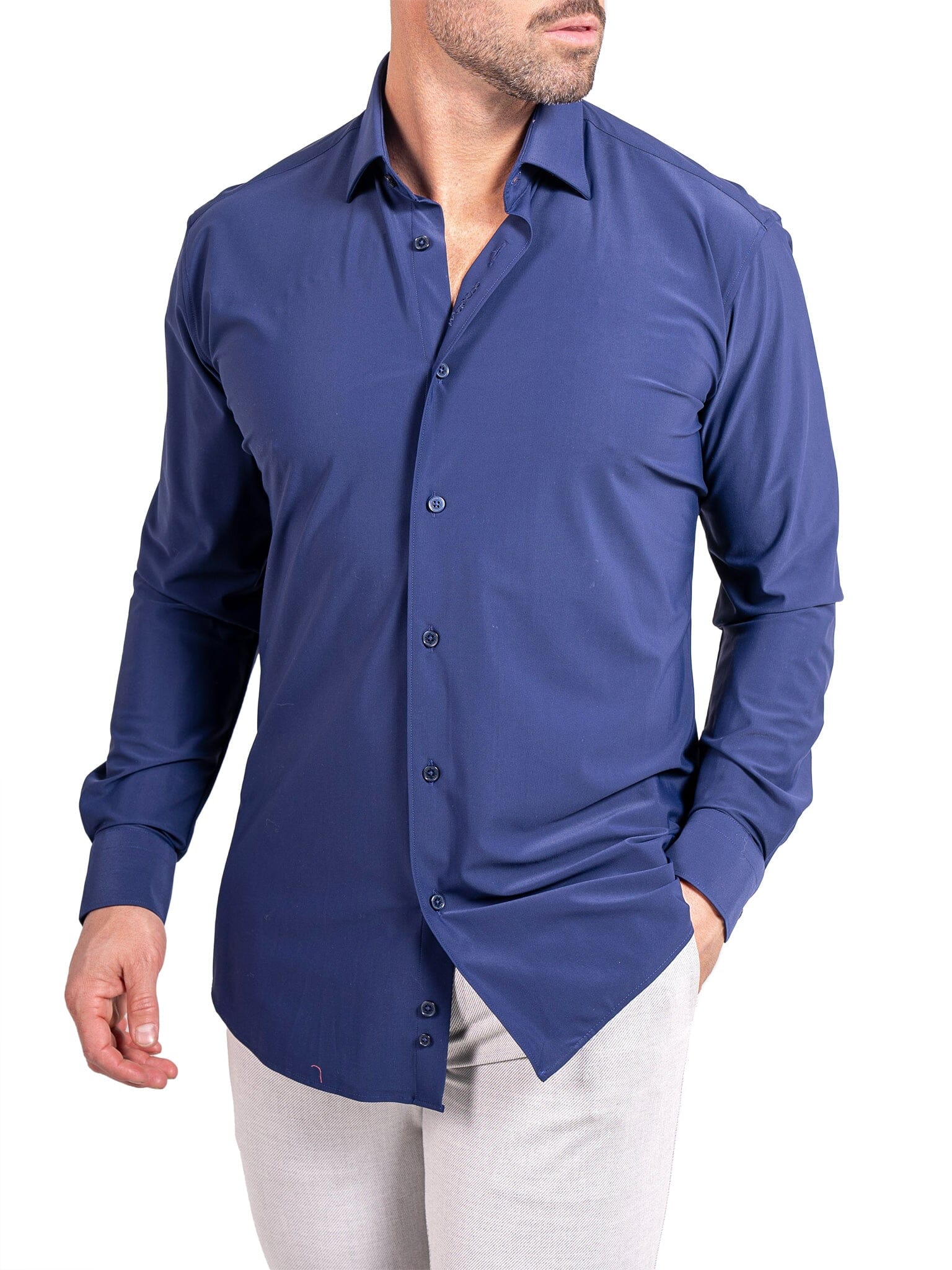 Perm Fibonacci Stretch Navy Shirt