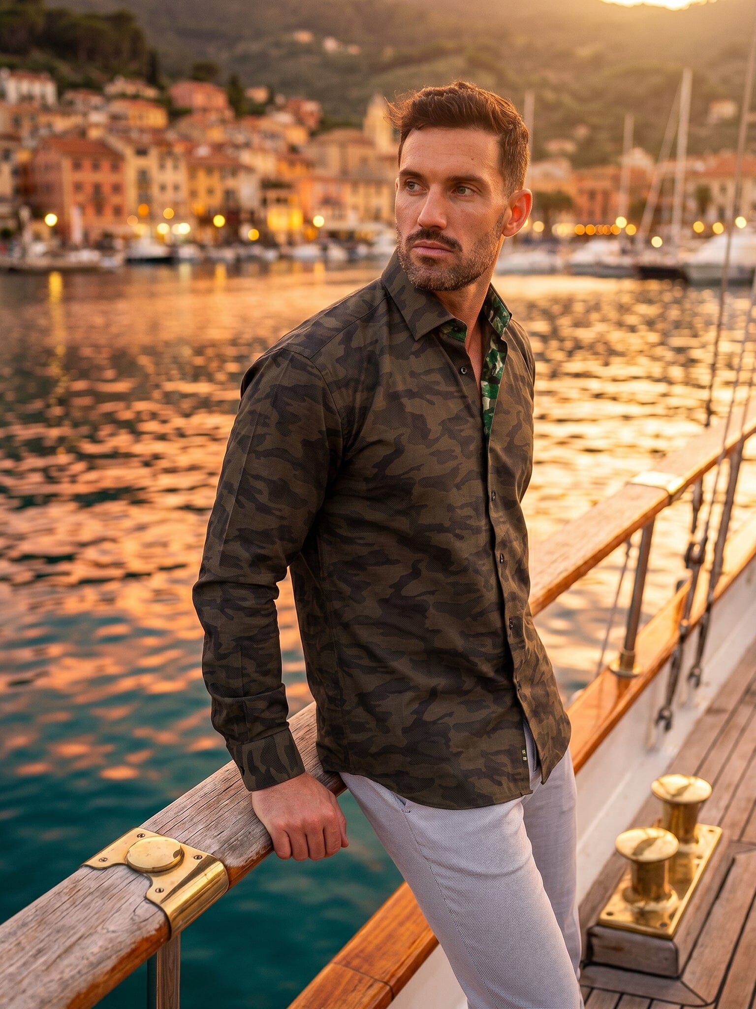 Fibonacci Ascension Camo Green Shirt