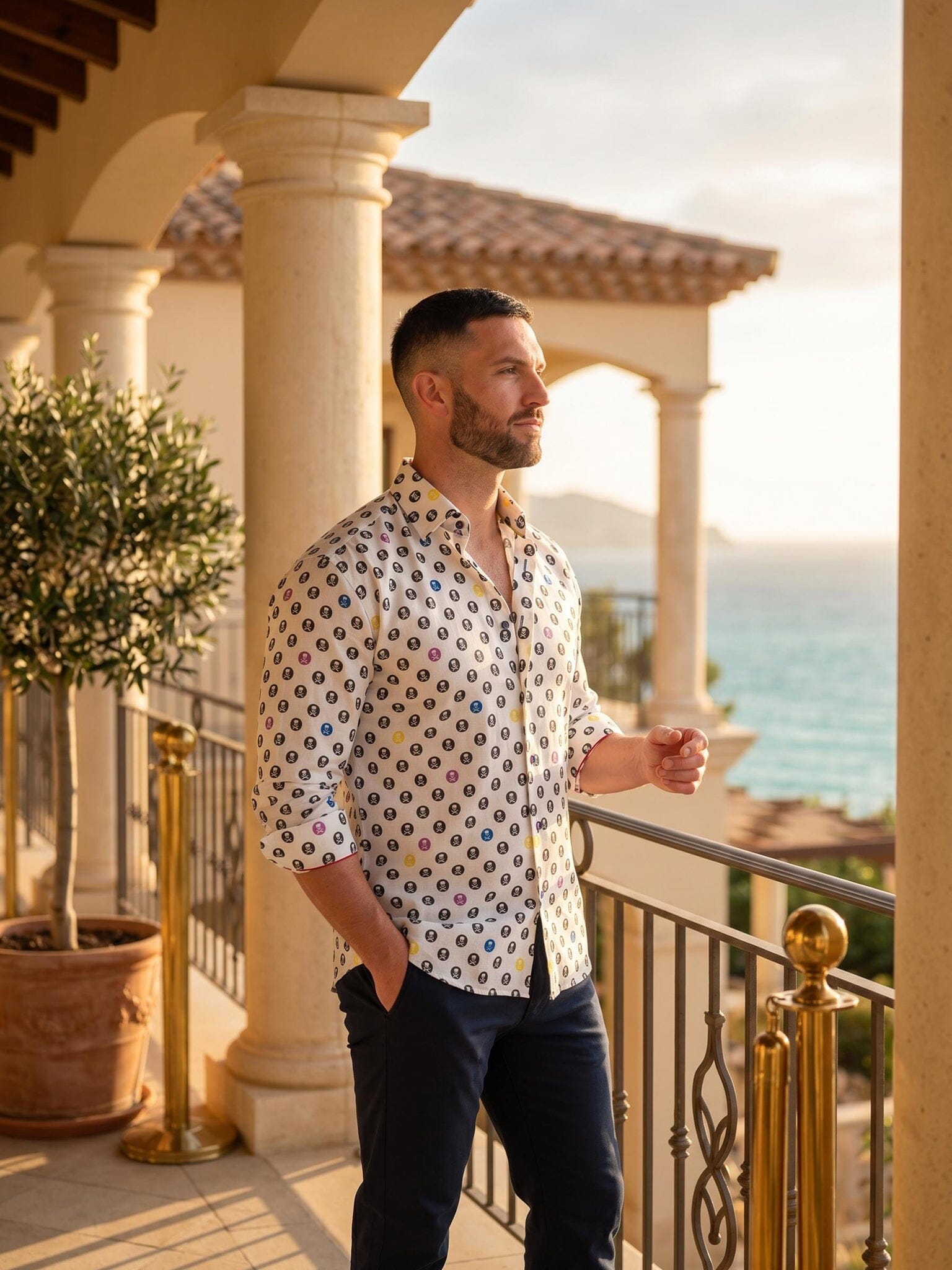 Fibonacci SkullCircle White Shirt