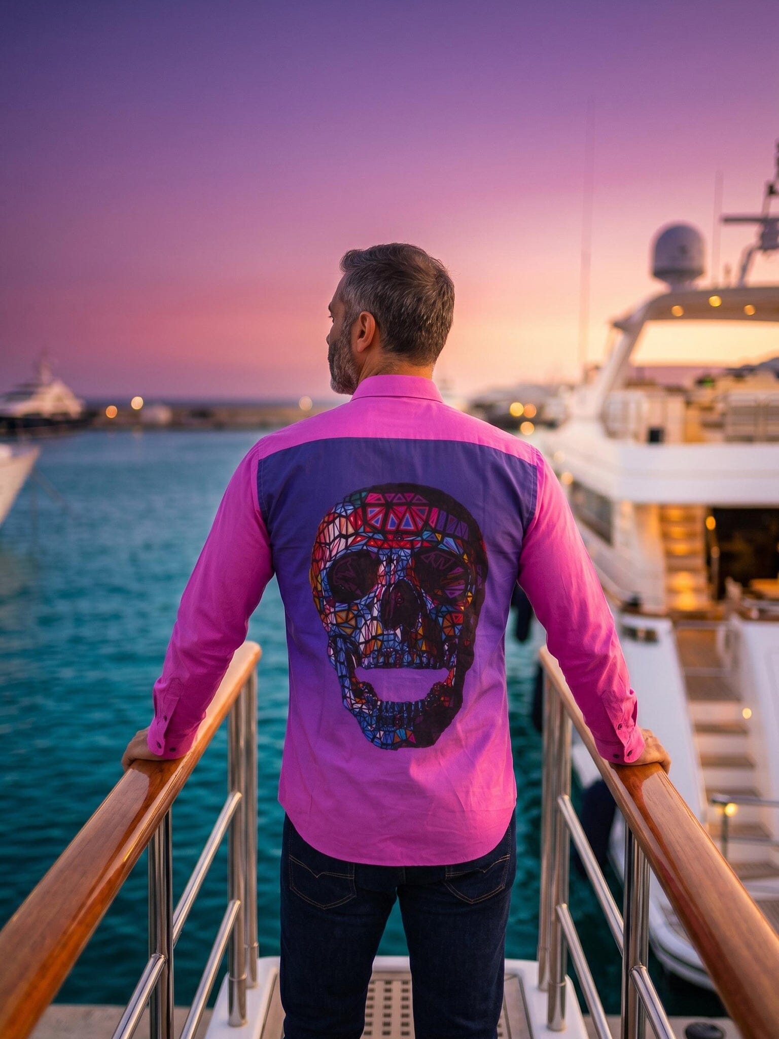 Fibonacci Skull Glass Pink Shirt
